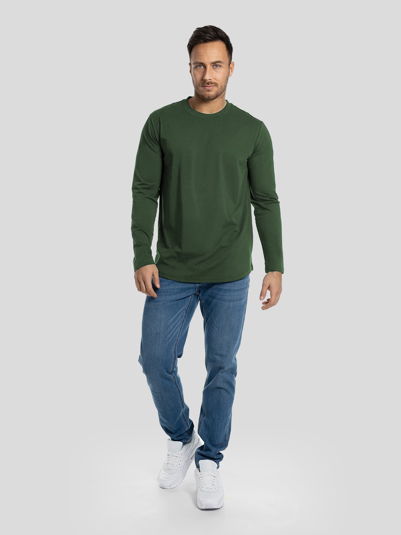 StaySmooth Long Sleeve Curve Hem Tee:Classic Fit