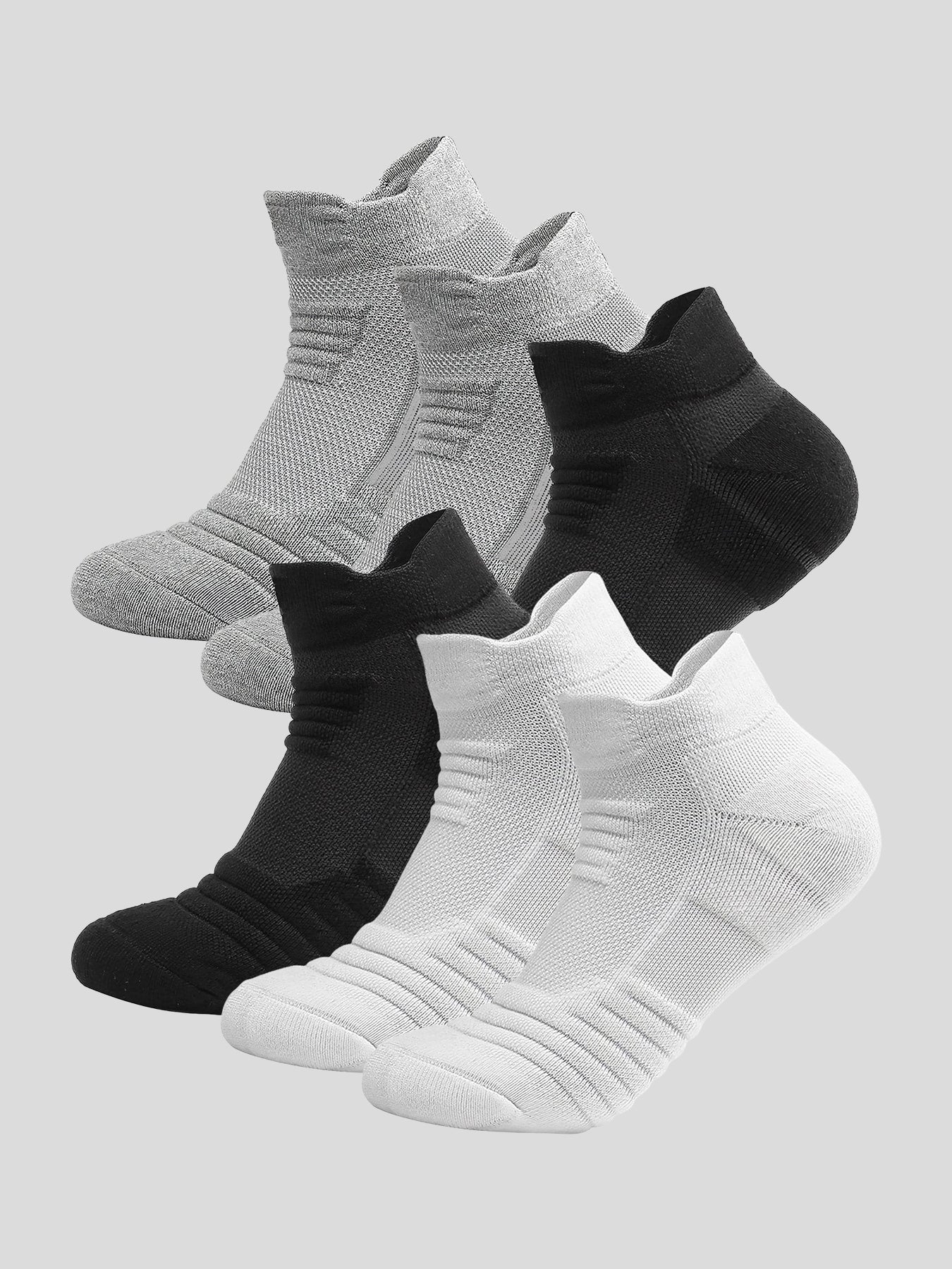 Multicolor Solid Color Cotton Low Socks 6-Pack