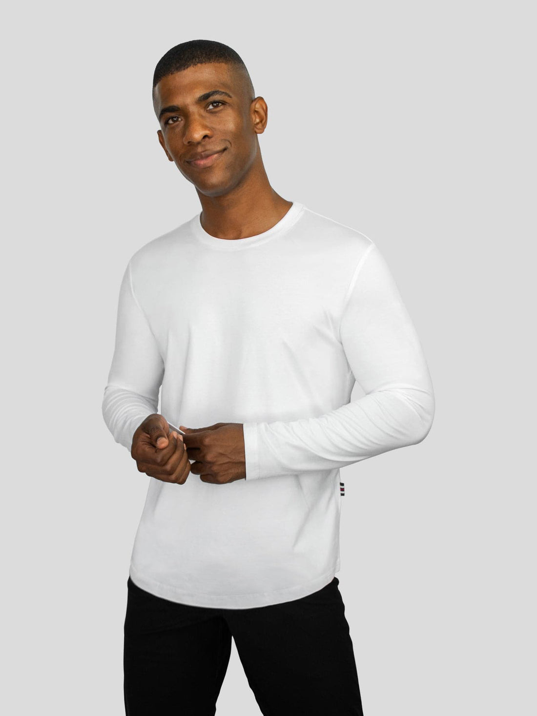 StaySmooth Long Sleeve Curve Hem Tee: Slim Fit