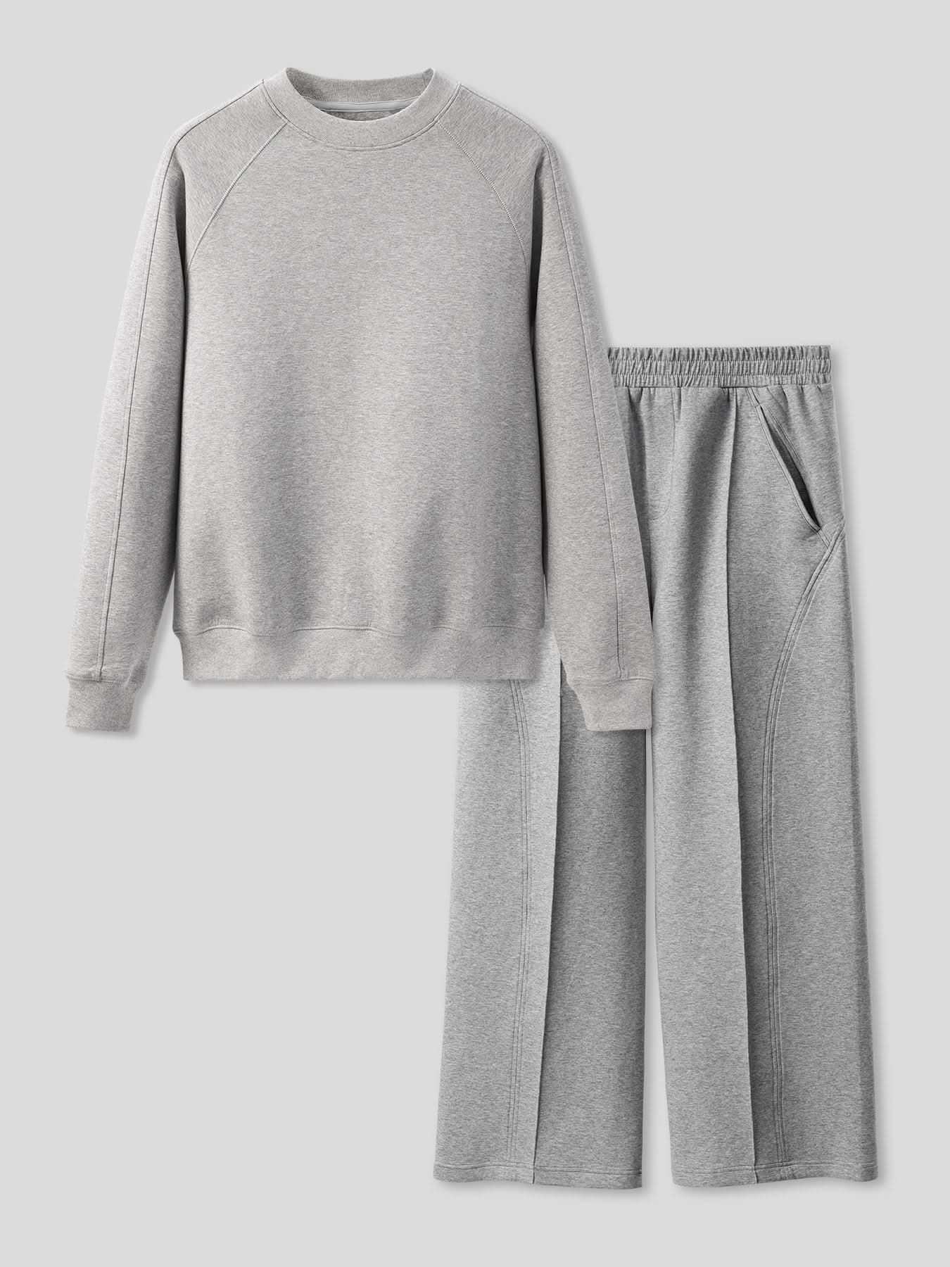 Cozyspacer Essential Sweatshirt And Wide Leg Pants Set