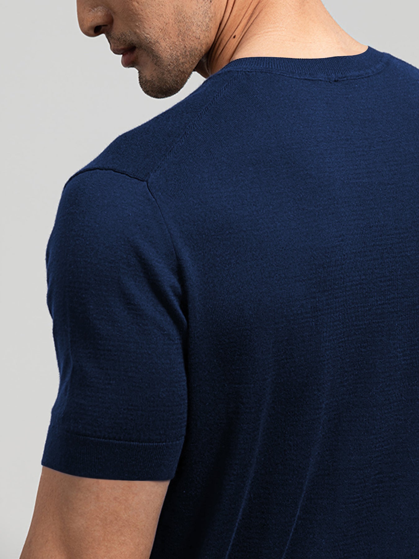 GentleKnit Short Sleeve V-neck Knitted T-Shirt