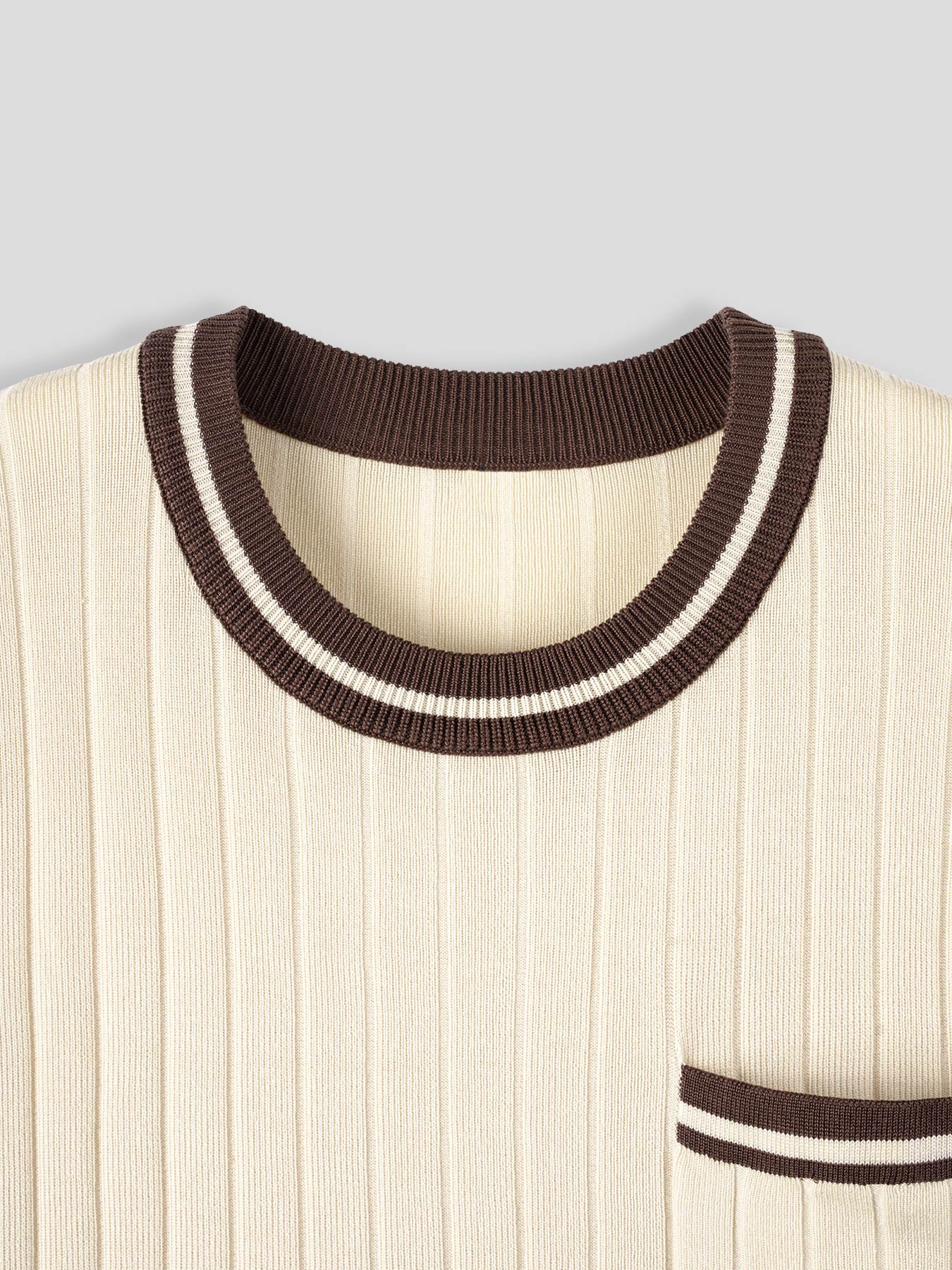 GentleKnit Vintage Style Short Sleeve Knitted T-Shirt