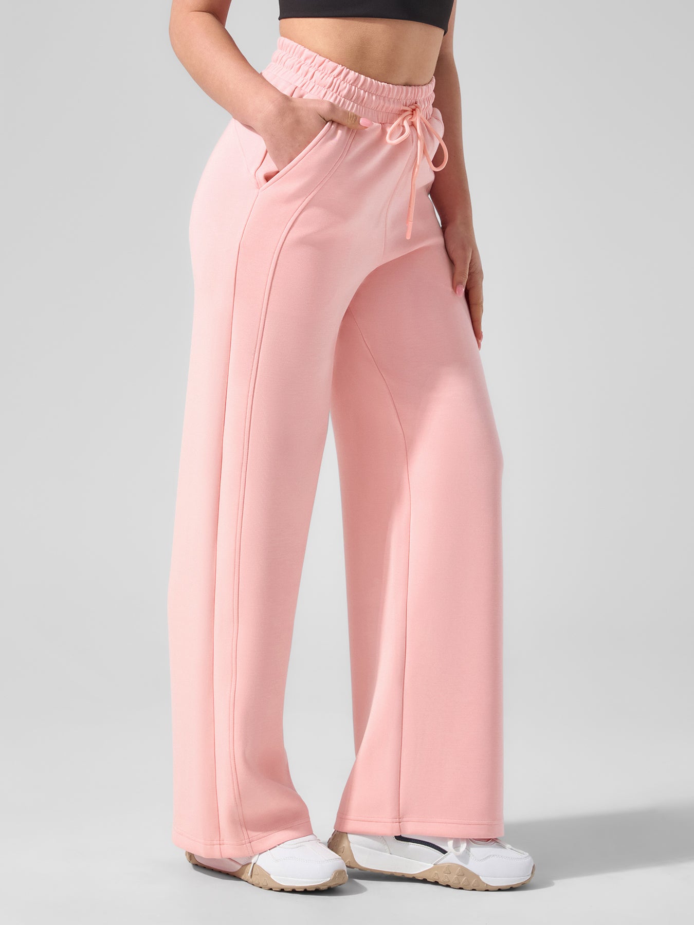 Modal Blend Mid-Rise Wide Leg Pant