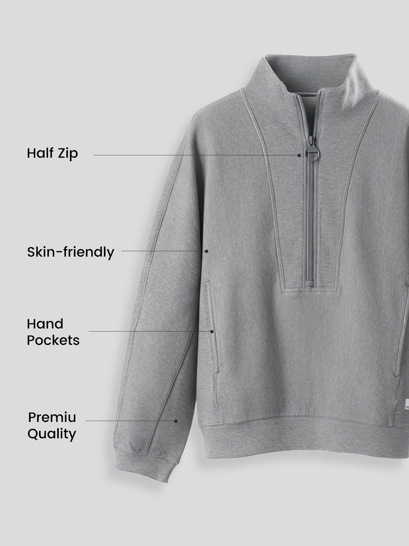 CozySpacer Half Zip Sweatshirt Soft Casual Homewear