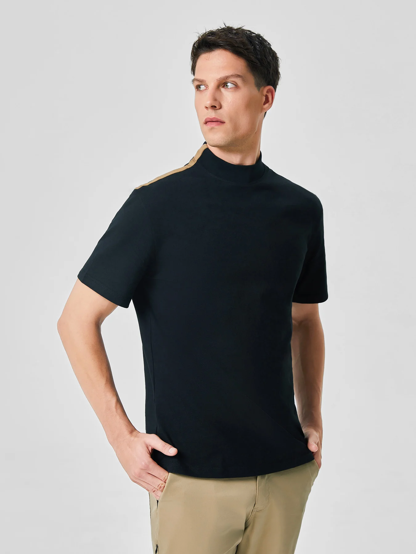 Mock Neck Short Sleeve Tee