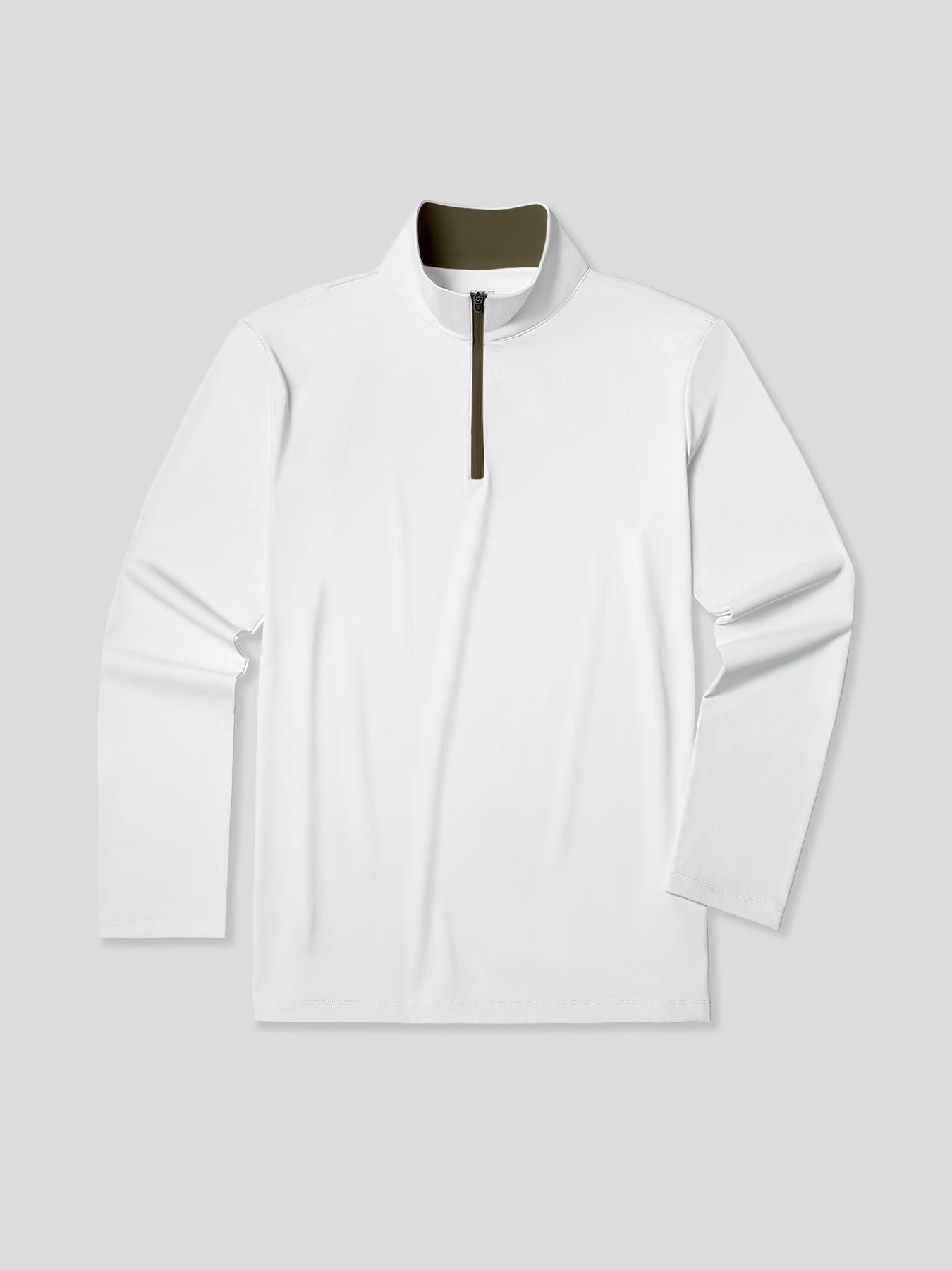 SmoothBlend Slim Fit Half Zip Mock Neck Tee: Zip Contrast Color