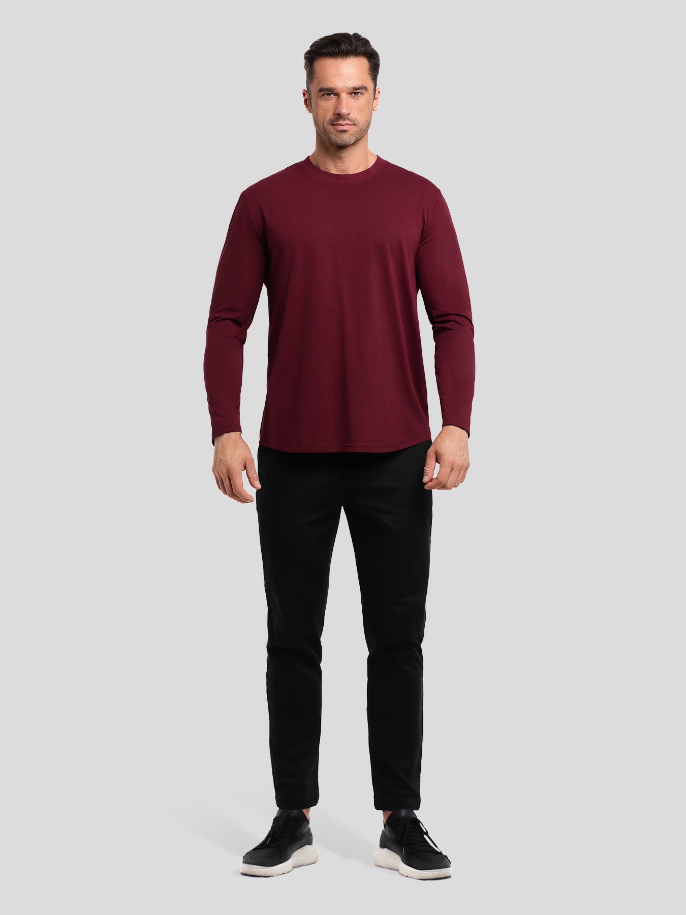 StaySmooth Long Sleeve Curve Hem Tee:Classic Fit