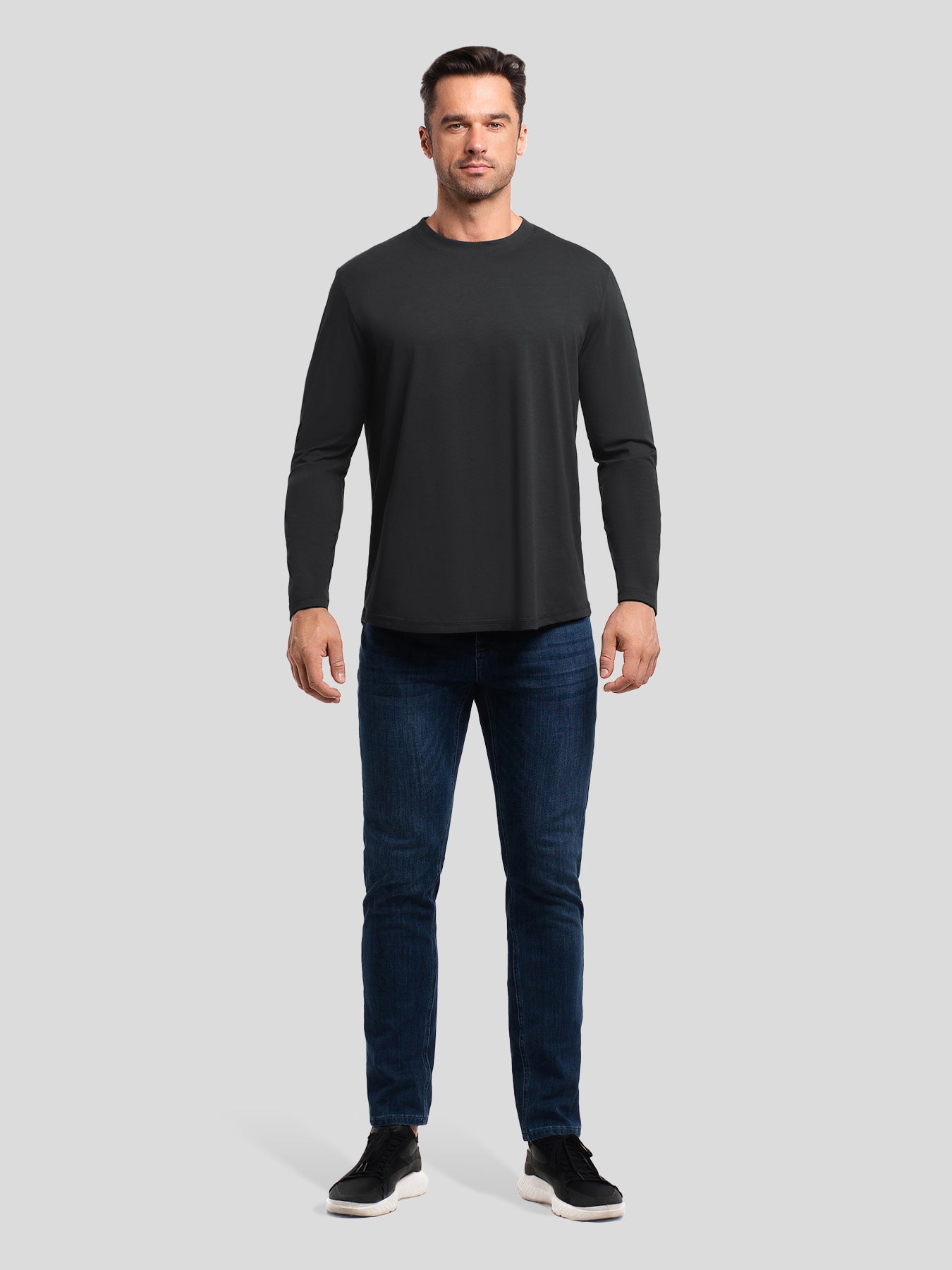 StaySmooth Long Sleeve Curve Hem Tee:Classic Fit