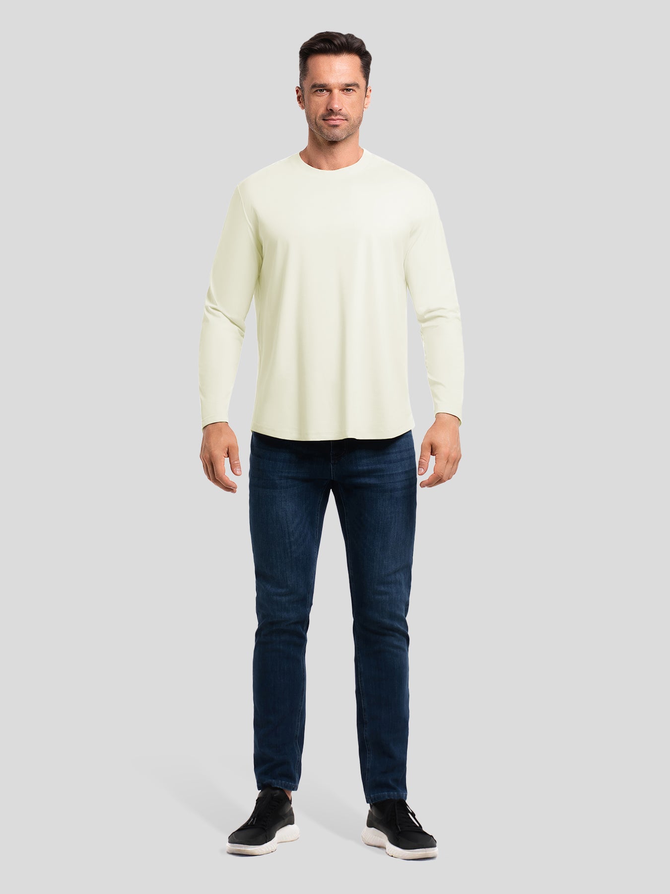 StaySmooth Long Sleeve Curve Hem Tee:Classic Fit