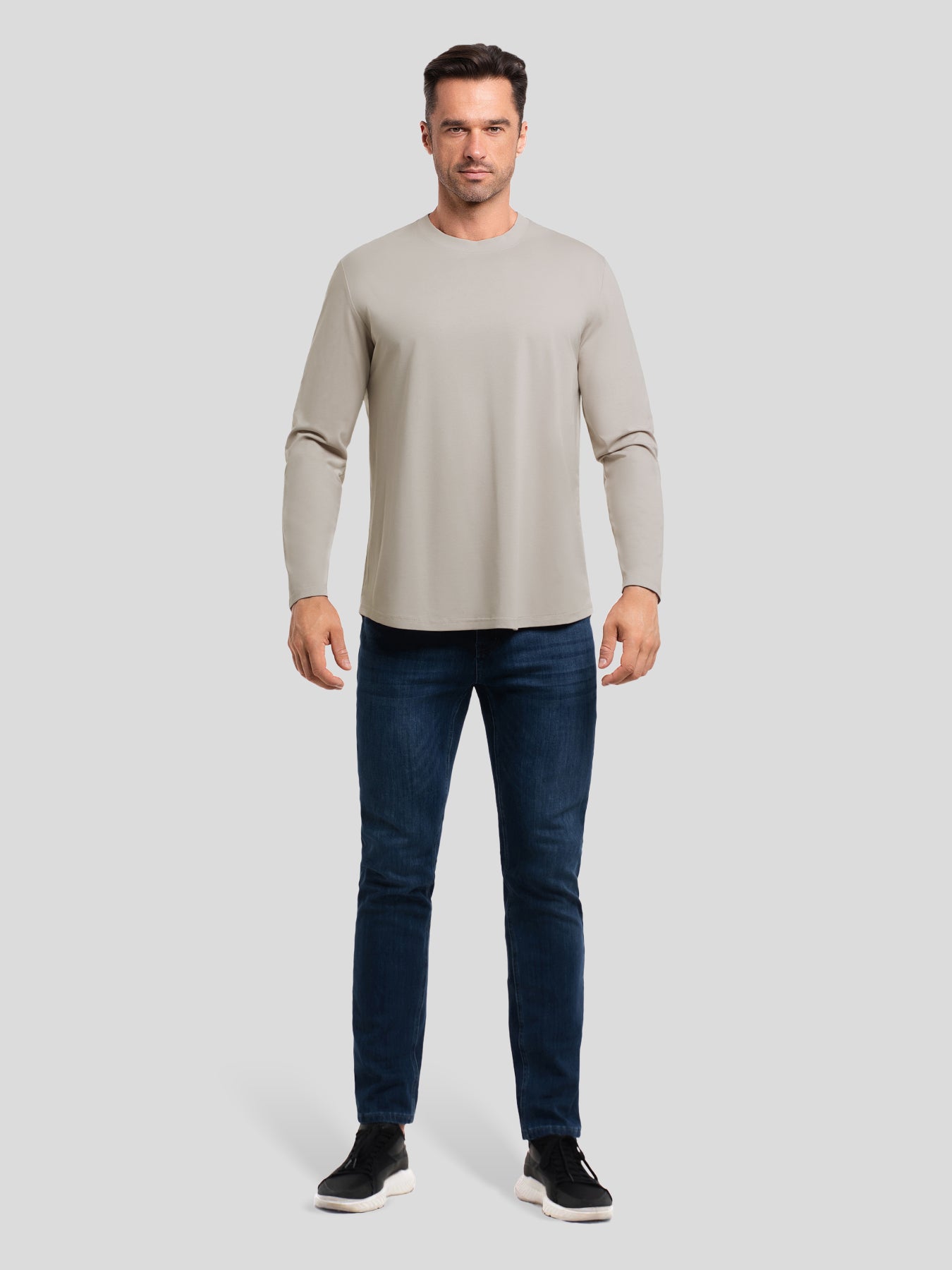 StaySmooth Long Sleeve Curve Hem Tee:Classic Fit
