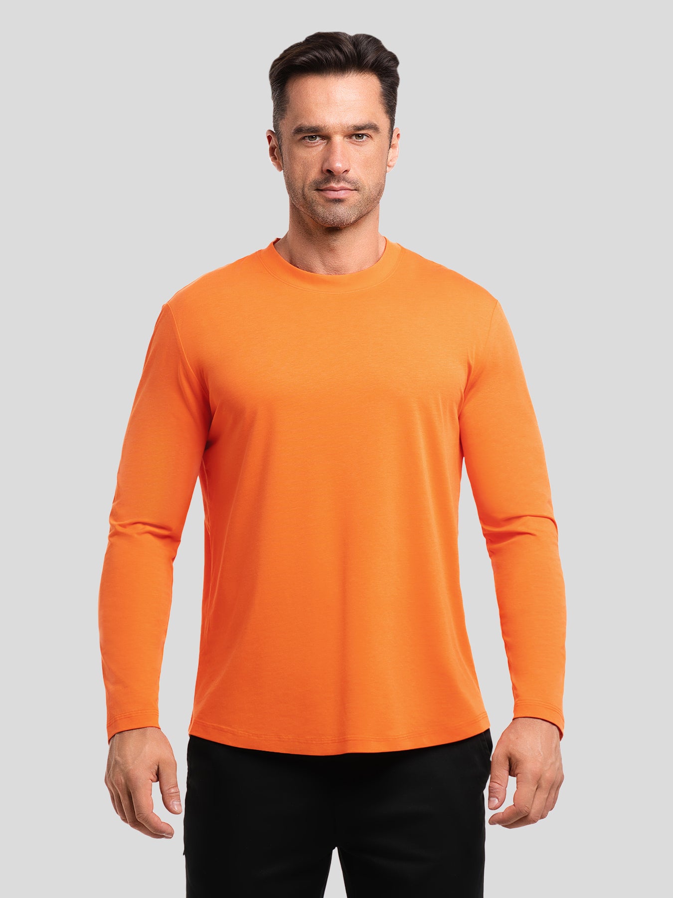 StaySmooth Long Sleeve Curve Hem Tee: Slim Fit