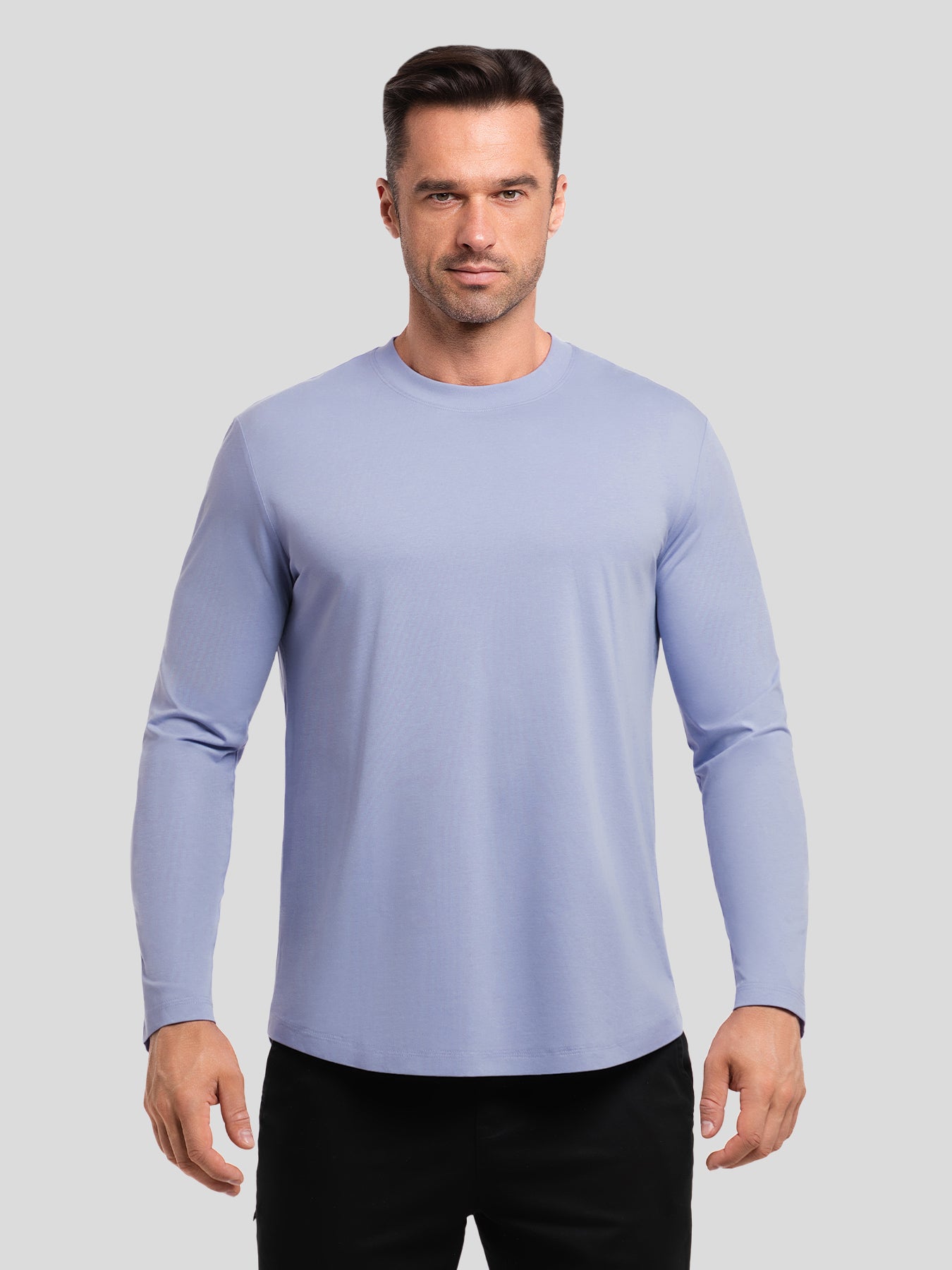 StaySmooth Long Sleeve Curve Hem Tee: Slim Fit