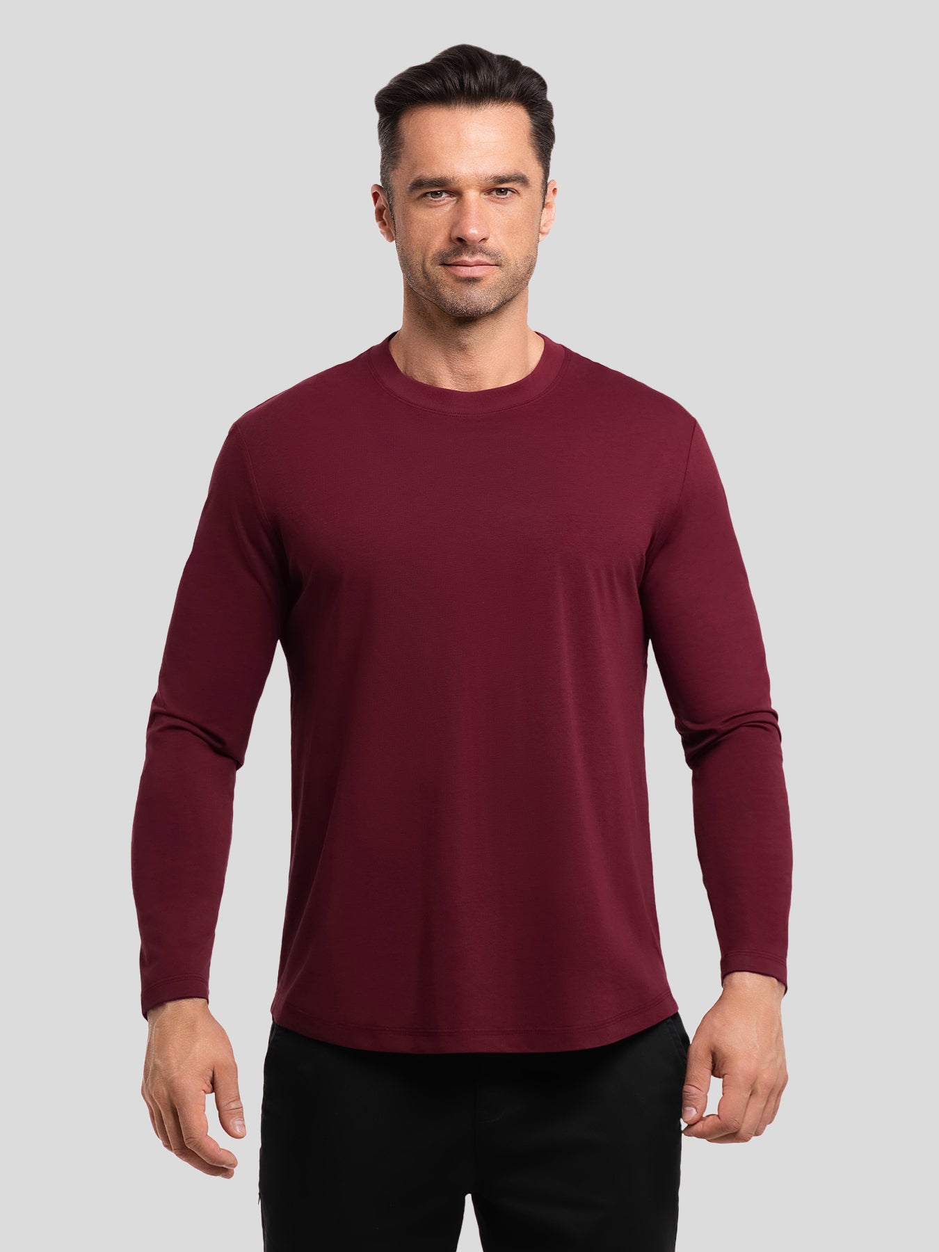 StaySmooth Slim Fit Long Sleeve Curve Hem Tee: New Colors