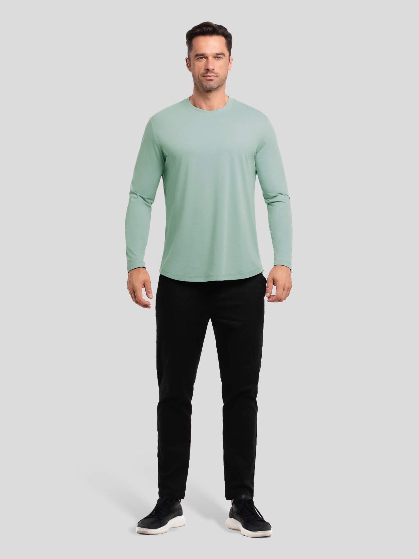 StaySmooth Long Sleeve Curve Hem Tee: Slim Fit