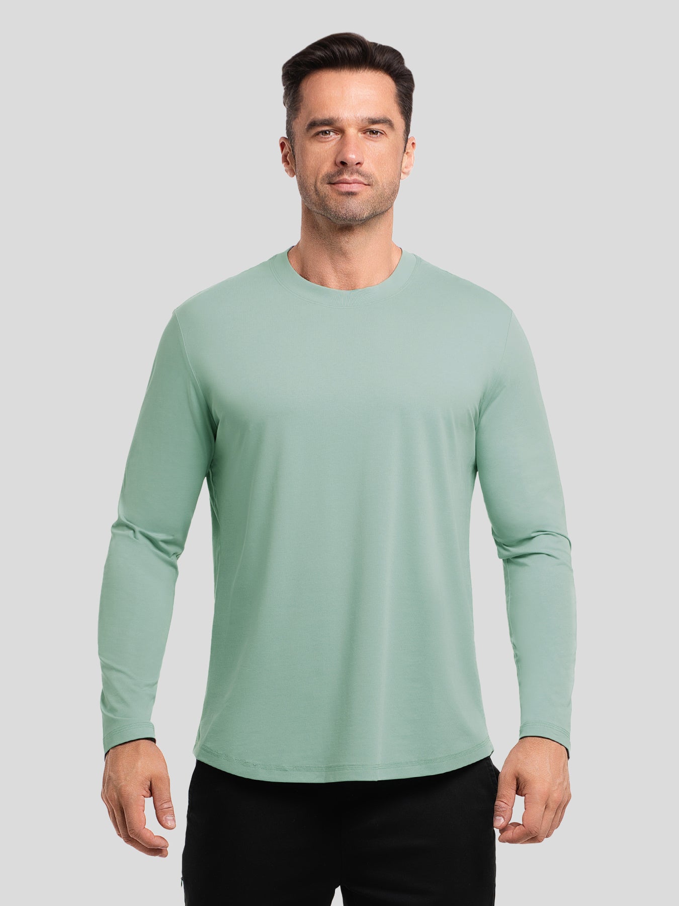 StaySmooth Long Sleeve Curve Hem Tee: Slim Fit