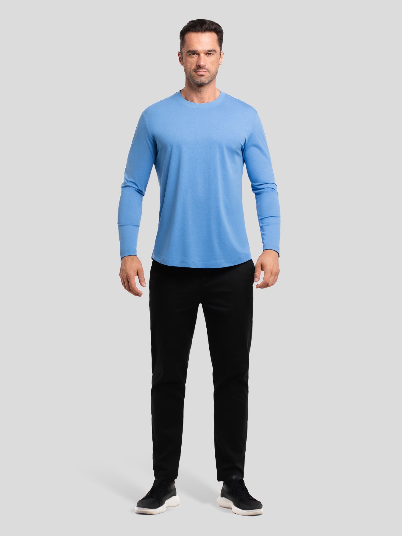 StaySmooth Long Sleeve Curve Hem Tee: Slim Fit