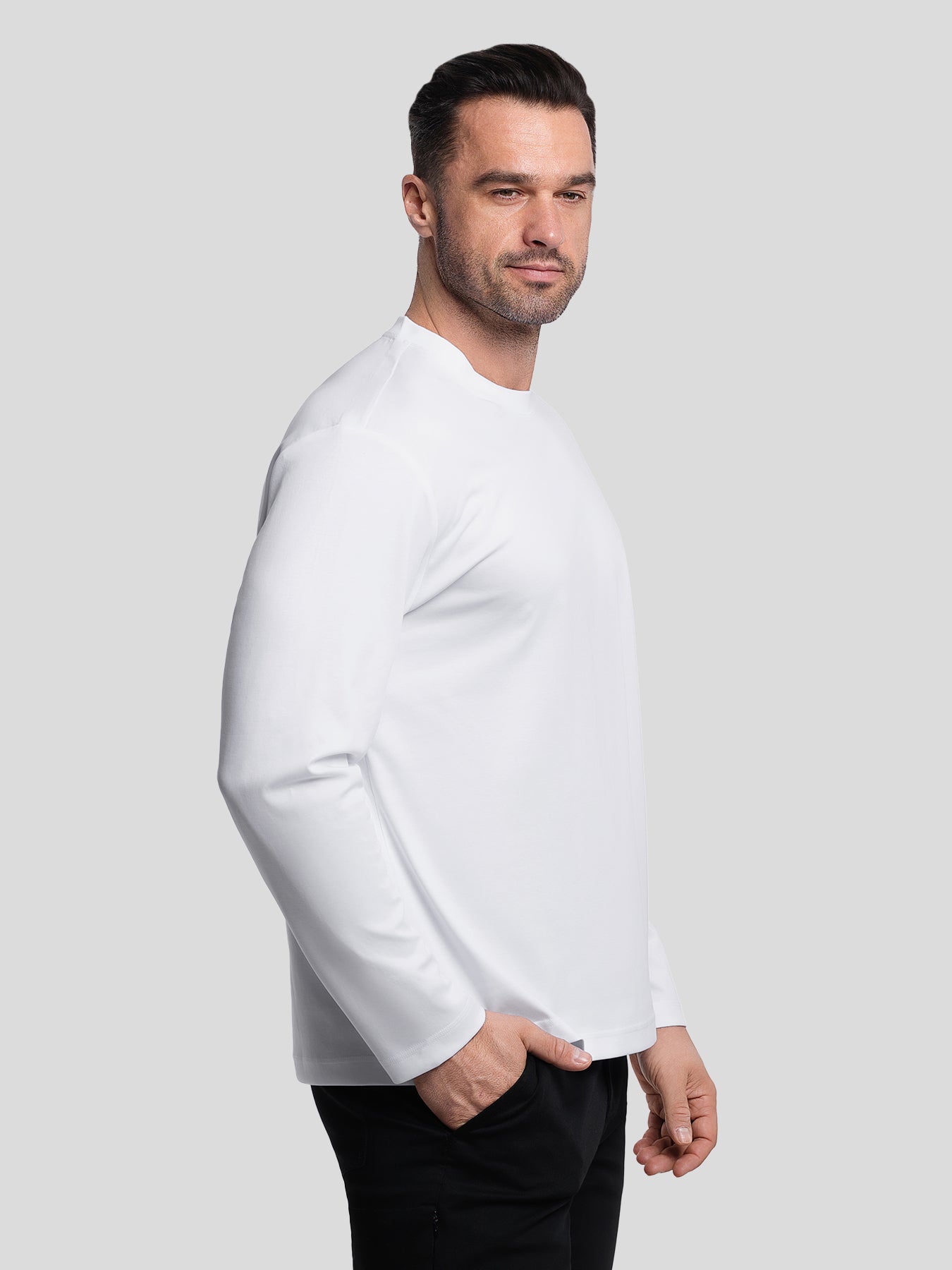 CloudWear 2.0 Split-Hem Long Sleeve Tee: Slim Fit