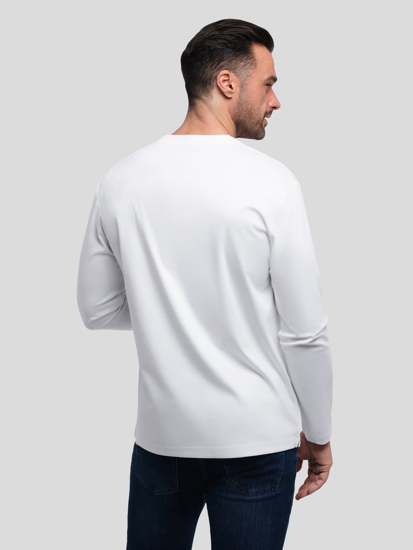 CloudWear 2.0 Split-Hem Long Sleeve Tee: Slim Fit