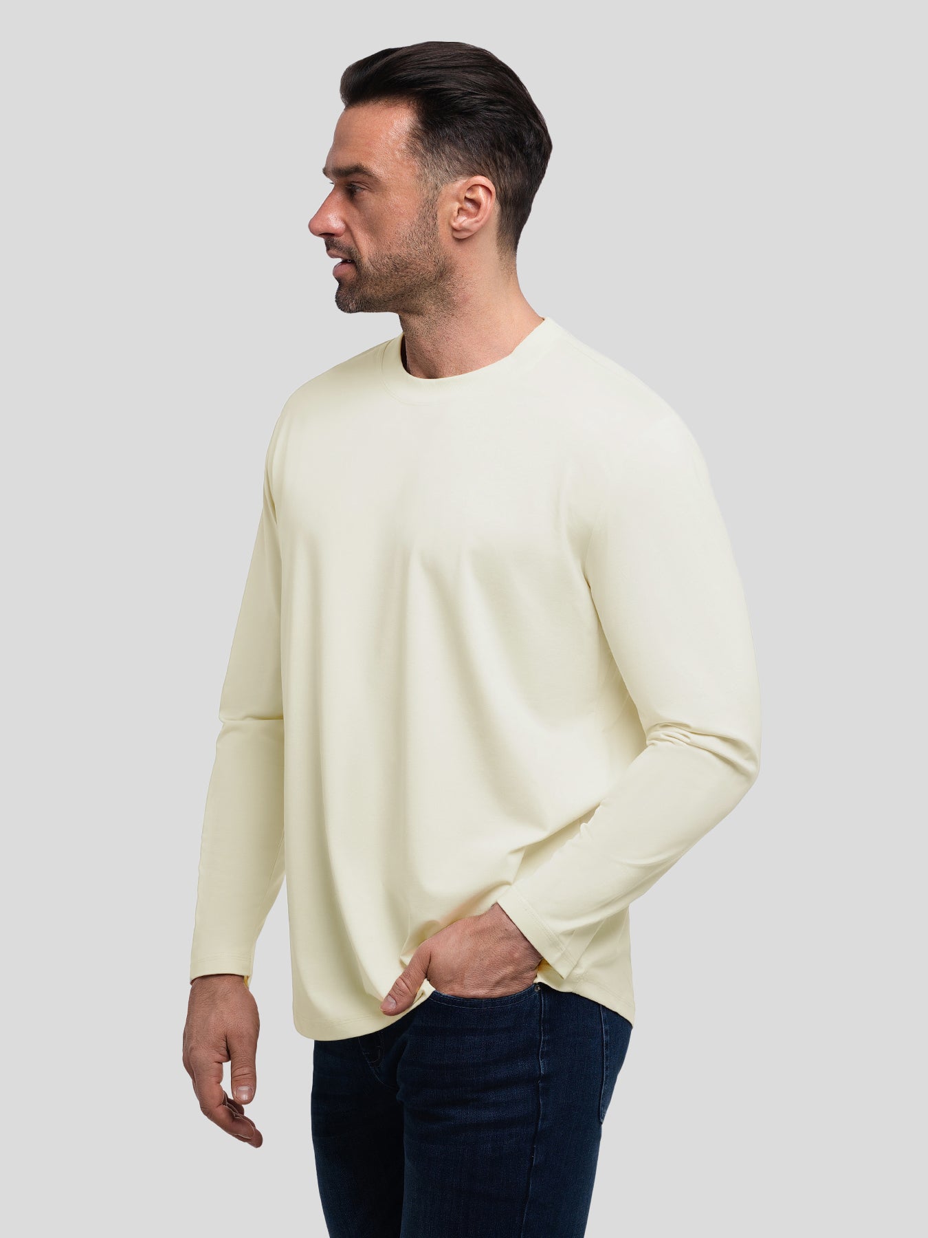 StaySmooth Slim Fit Long Sleeve Curve Hem Tee: New Colors