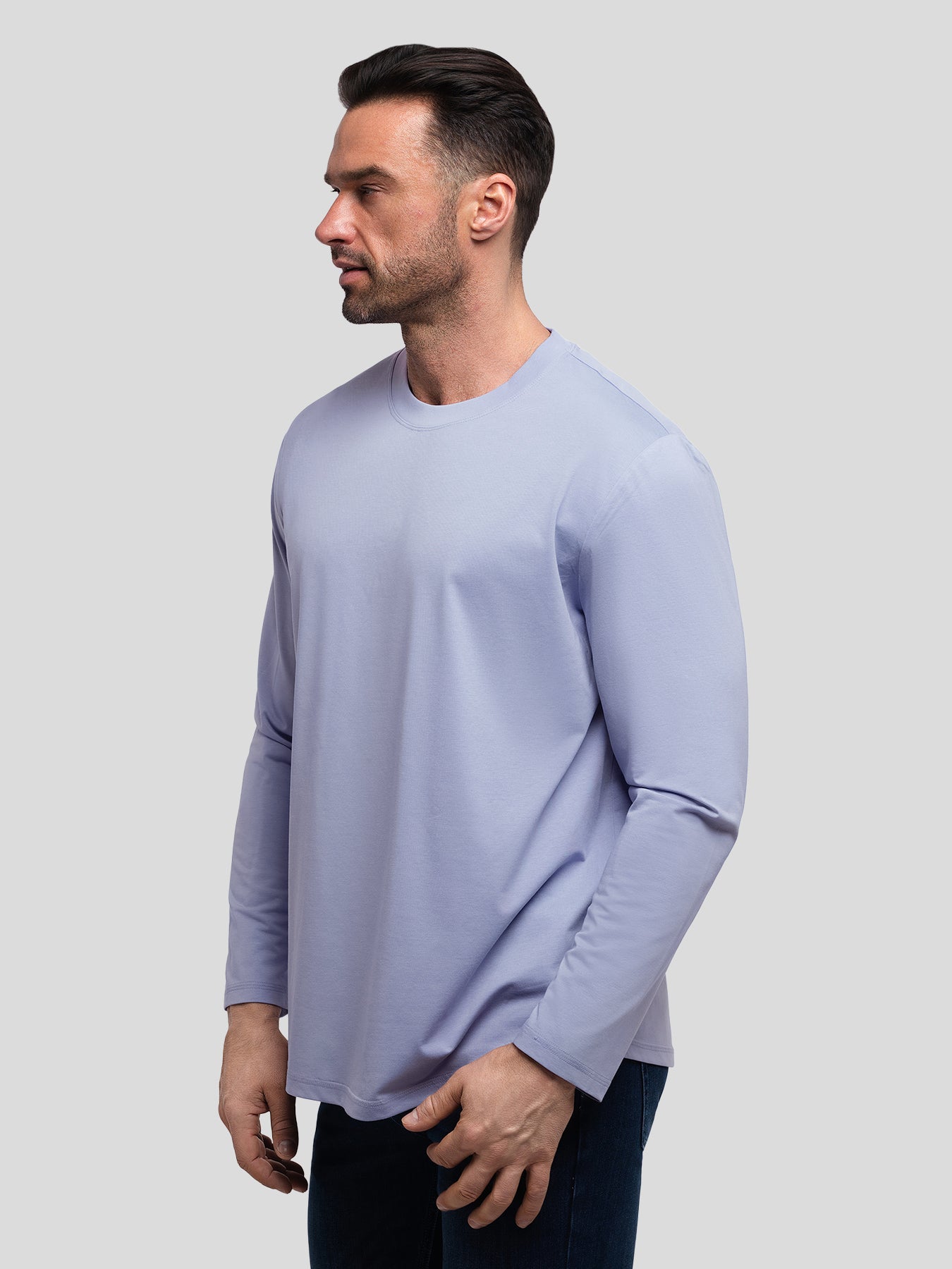 StaySmooth Long Sleeve Curve Hem Tee:Classic Fit