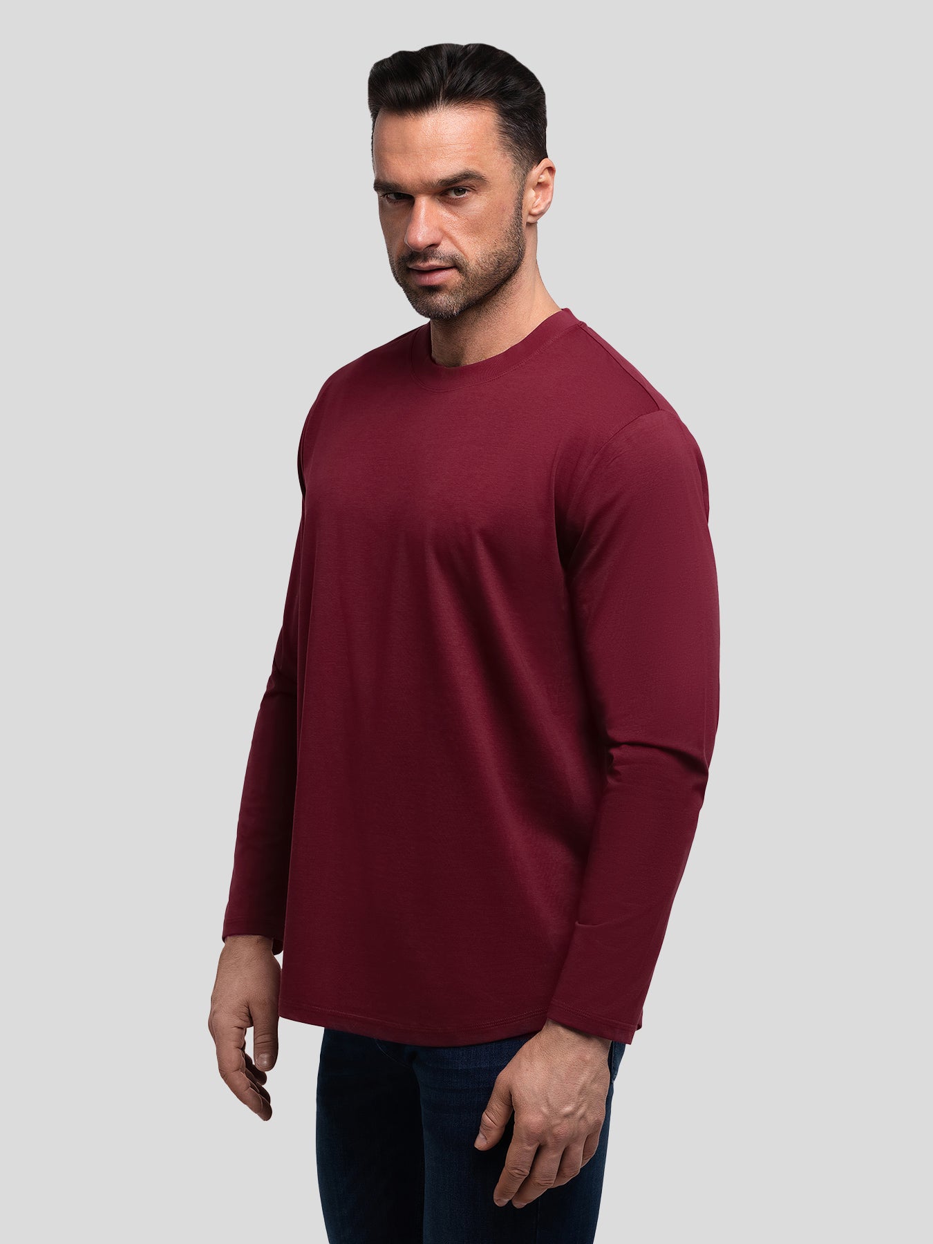 StaySmooth Long Sleeve Curve Hem Tee:Classic Fit