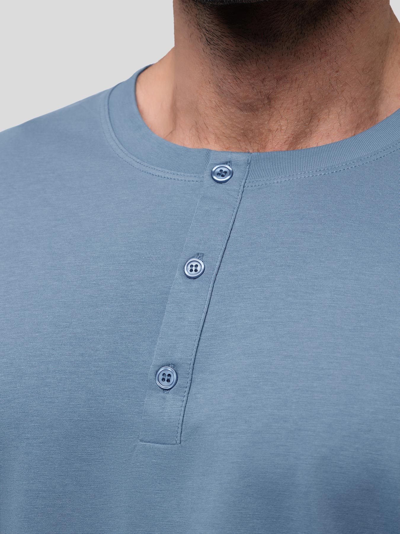 StaySmooth Langarm-Henley-T-Shirt mit Drop-Cut