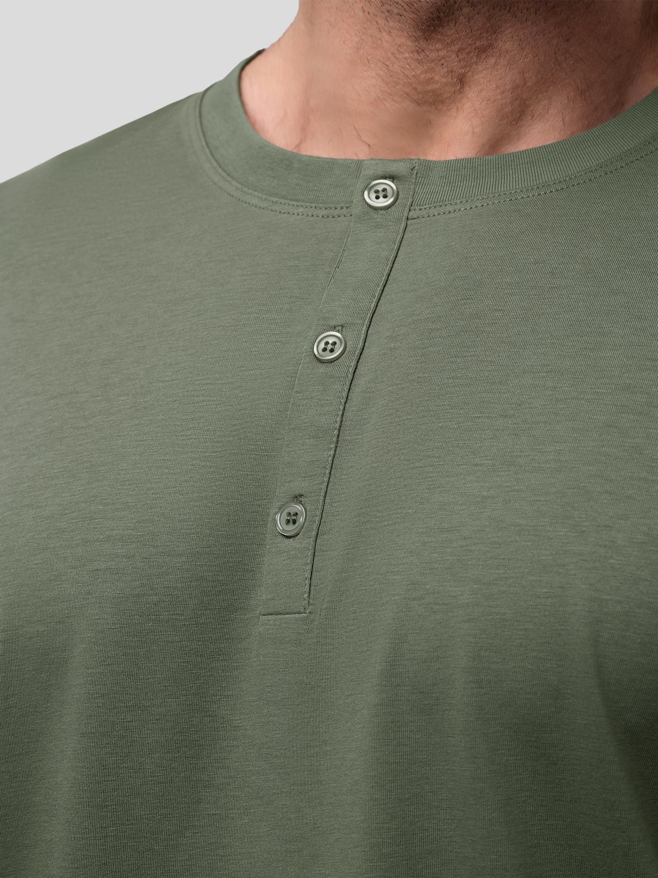 StaySmooth Long Sleeve Henley Drop-Cut Tee