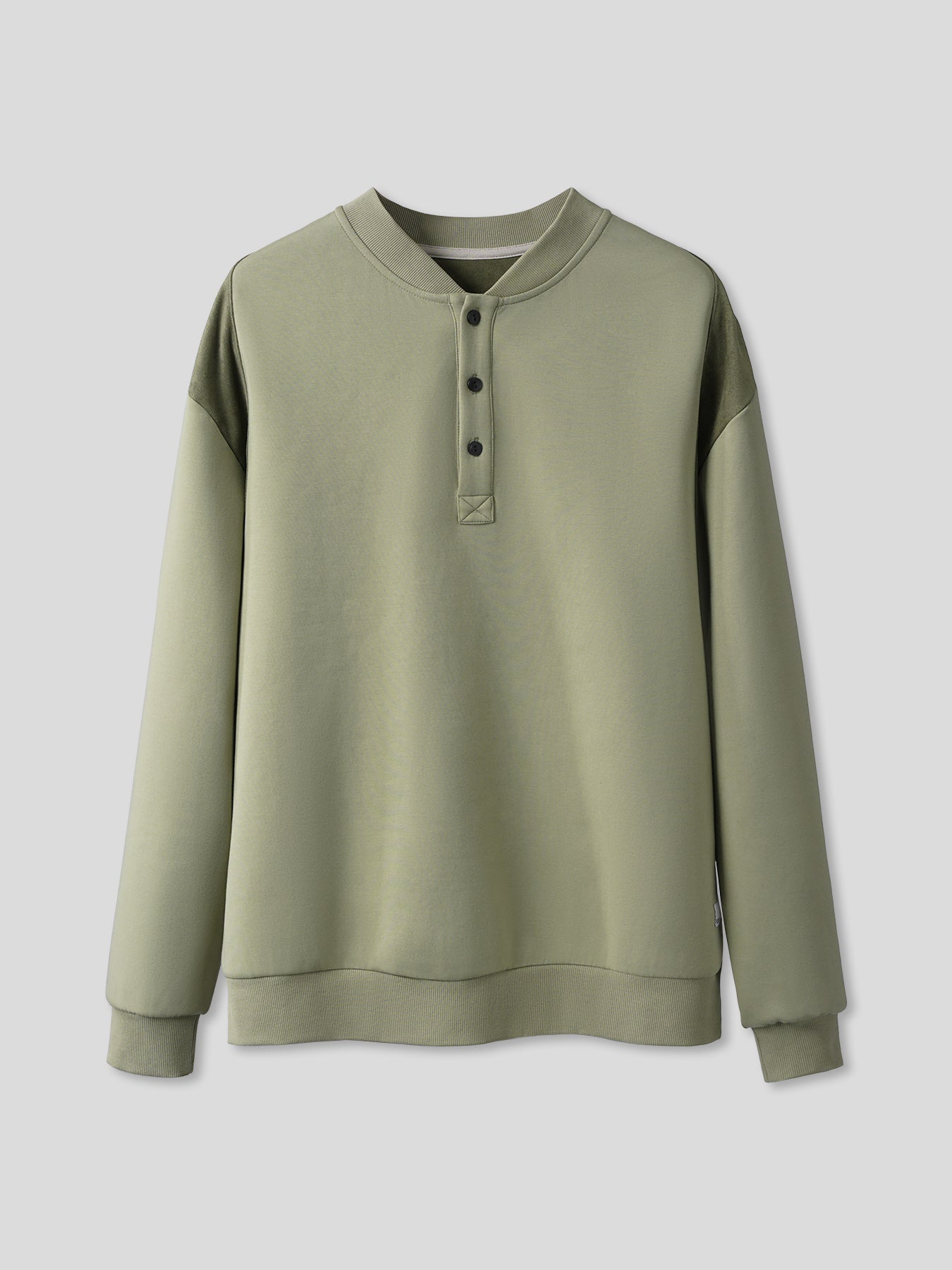 CozySpacer SuedePatch Button Sweatshirt