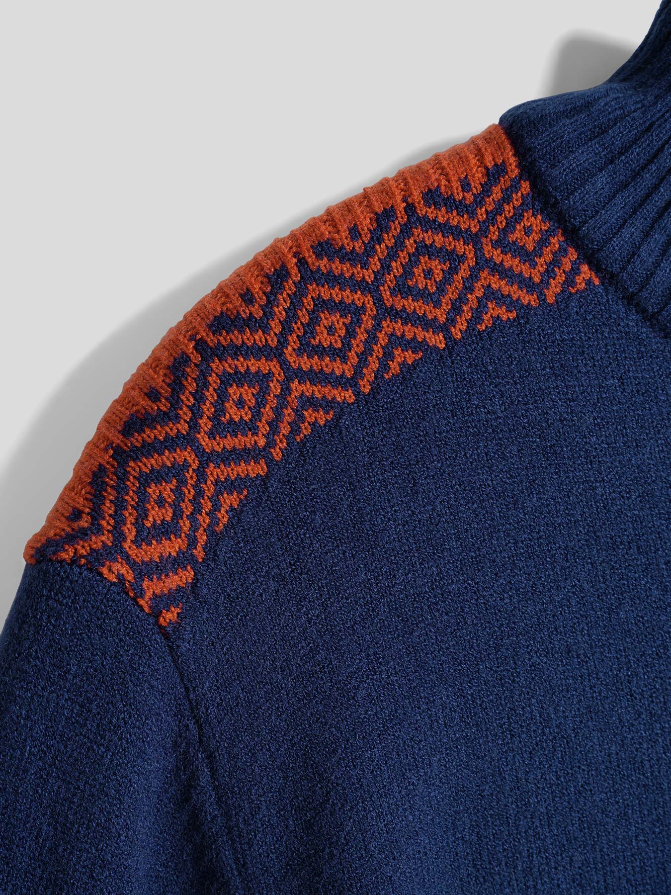 GentleKnit Half-Zip Contrast Color Sweater