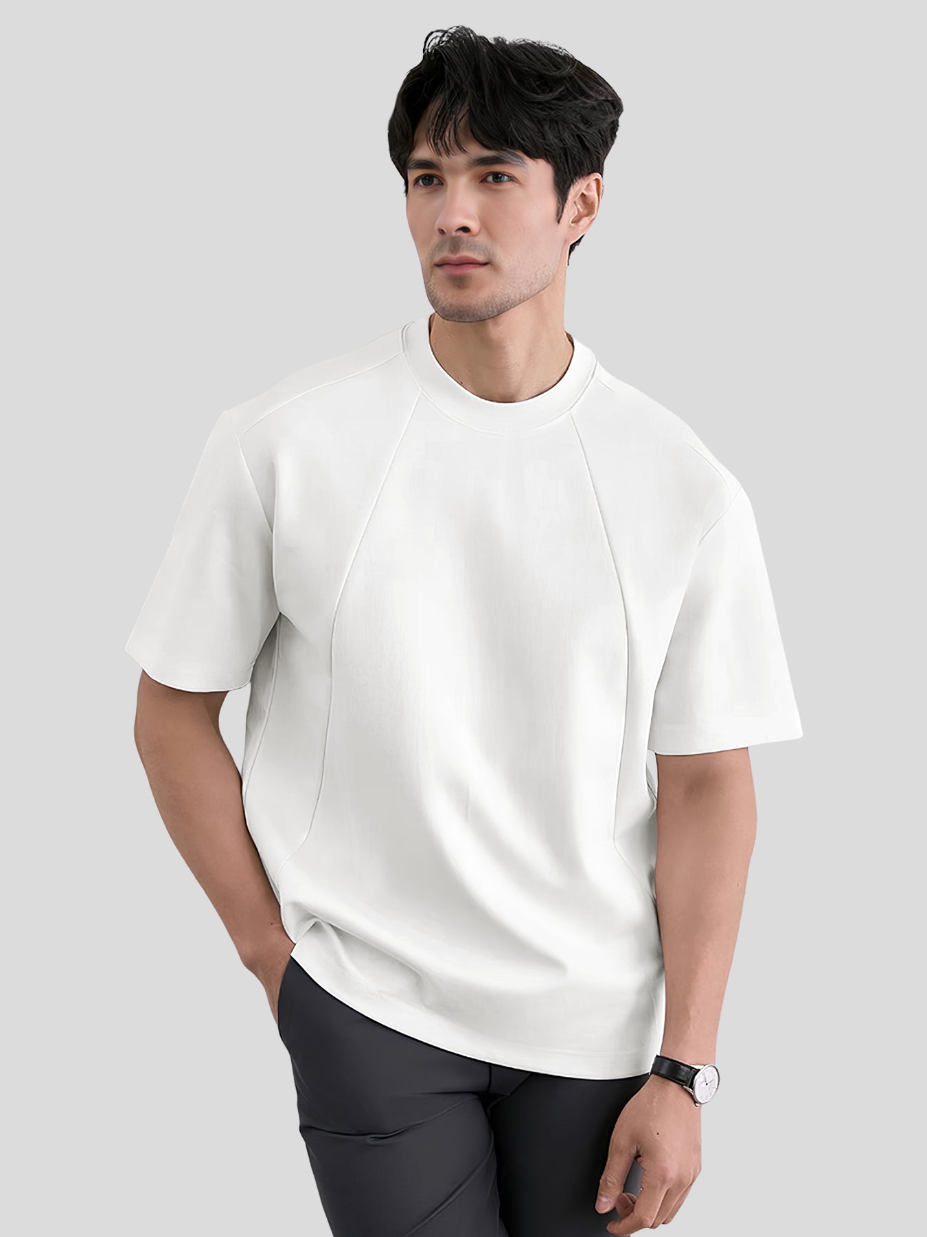 Modal Blend Panelled Short Sleeve Tee