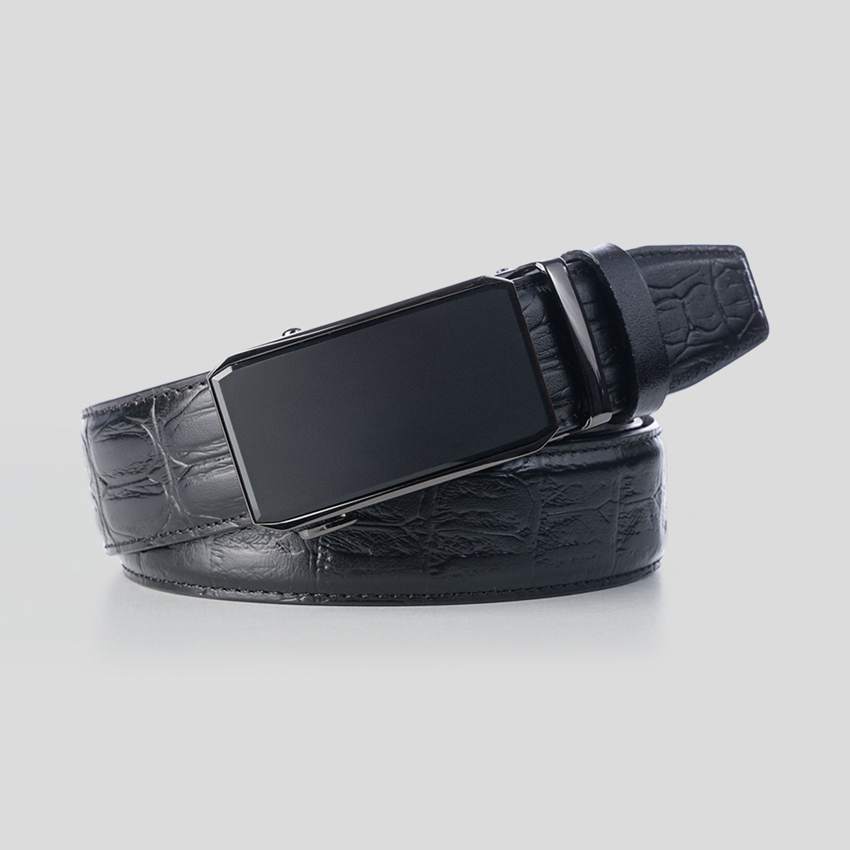 Leather Dress Belt with Automatic Buckle for Business Formal Wear Automatic Buckle Leather Dress Belt – Fioboc main image 2