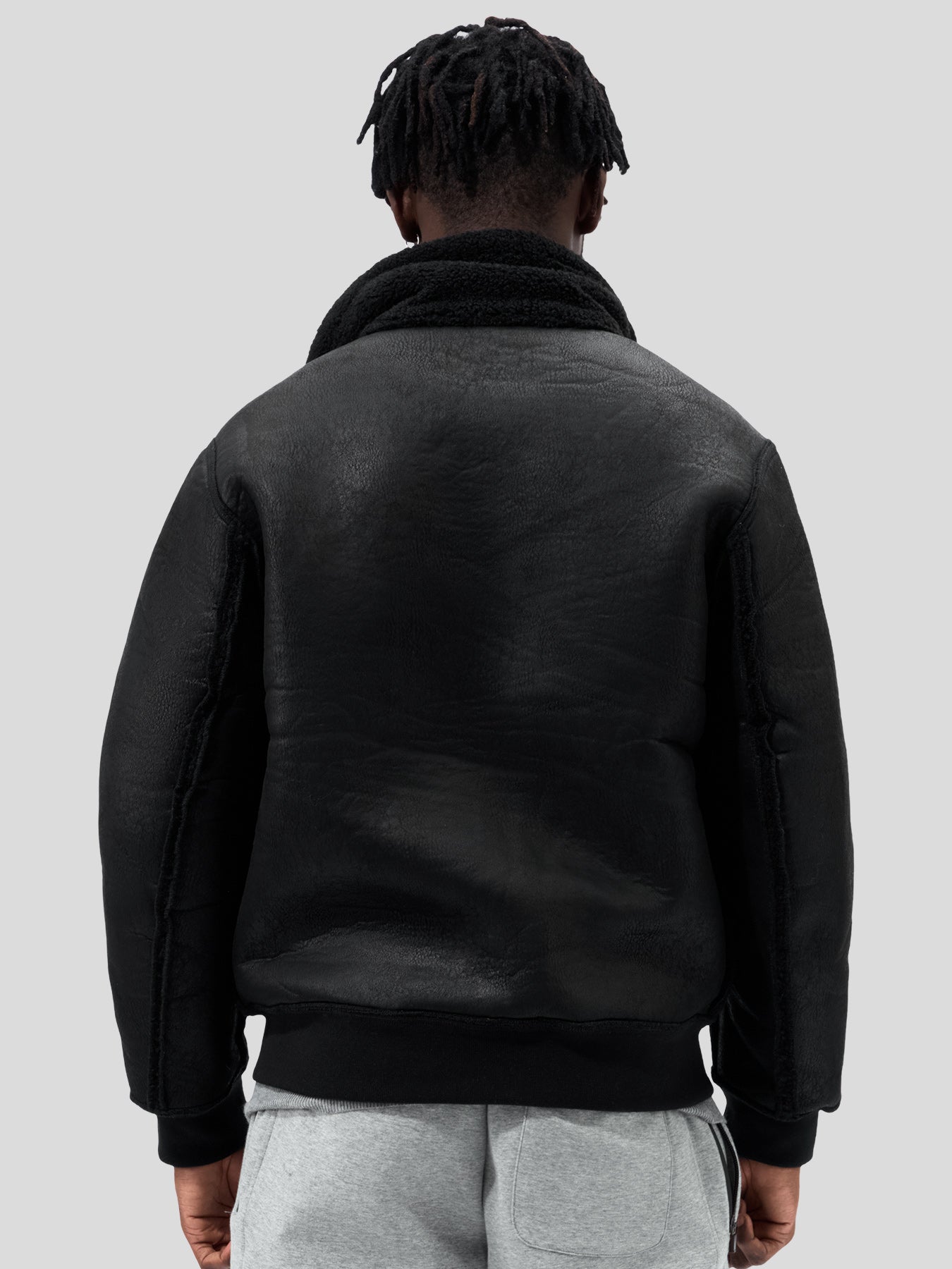 Reversible Faux Shearling Zip Up Windproof High Collar Jacket