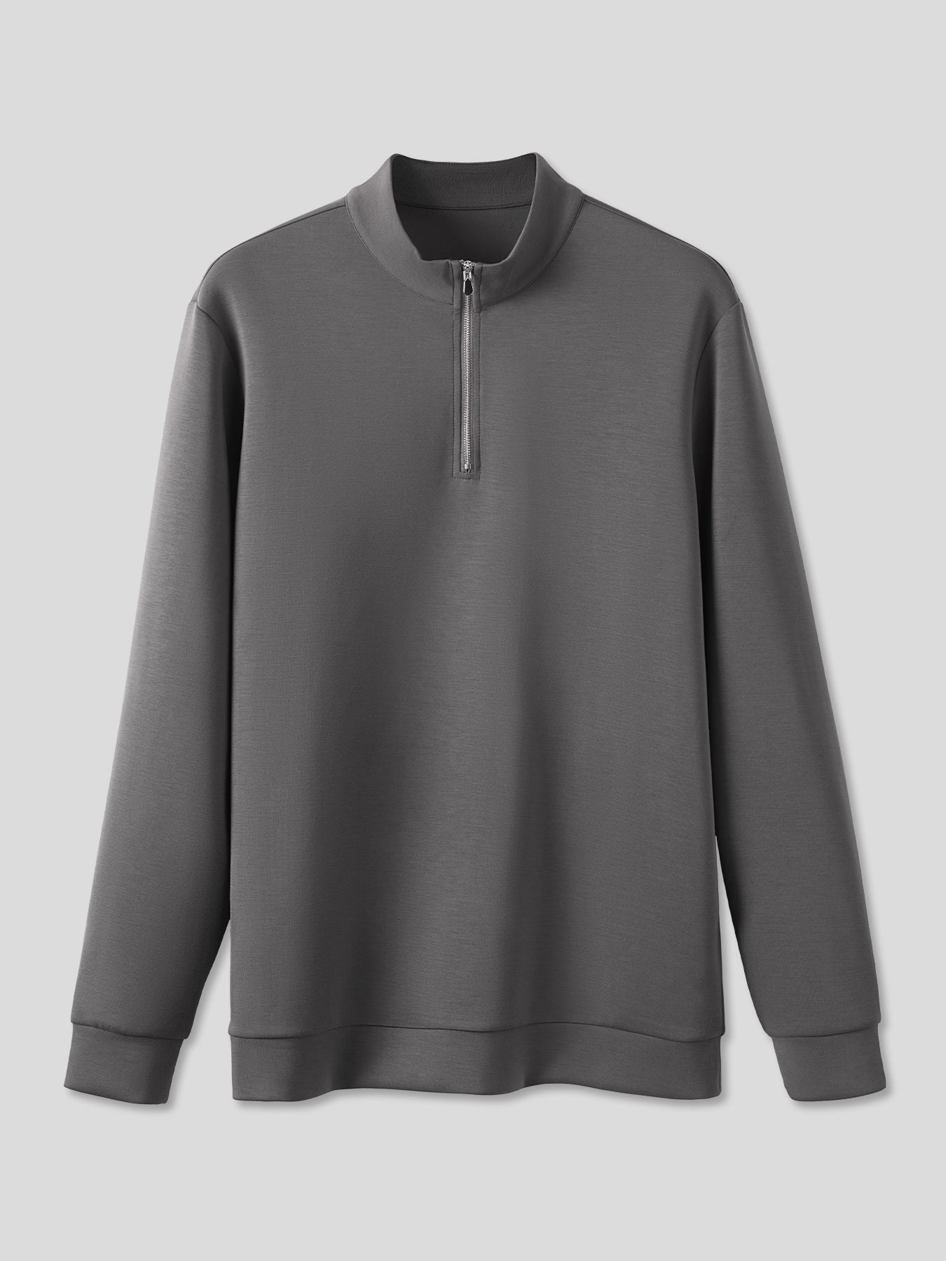 Modal Blend Half-Zip Mock Neck Long Sleeve Tee