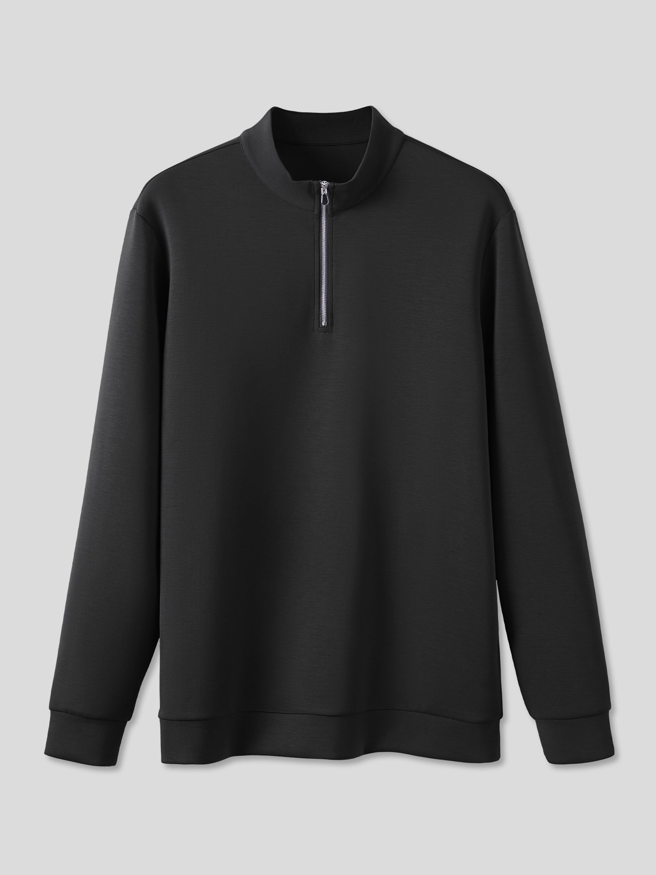 Modal Blend Half-Zip Mock Neck Long Sleeve Tee