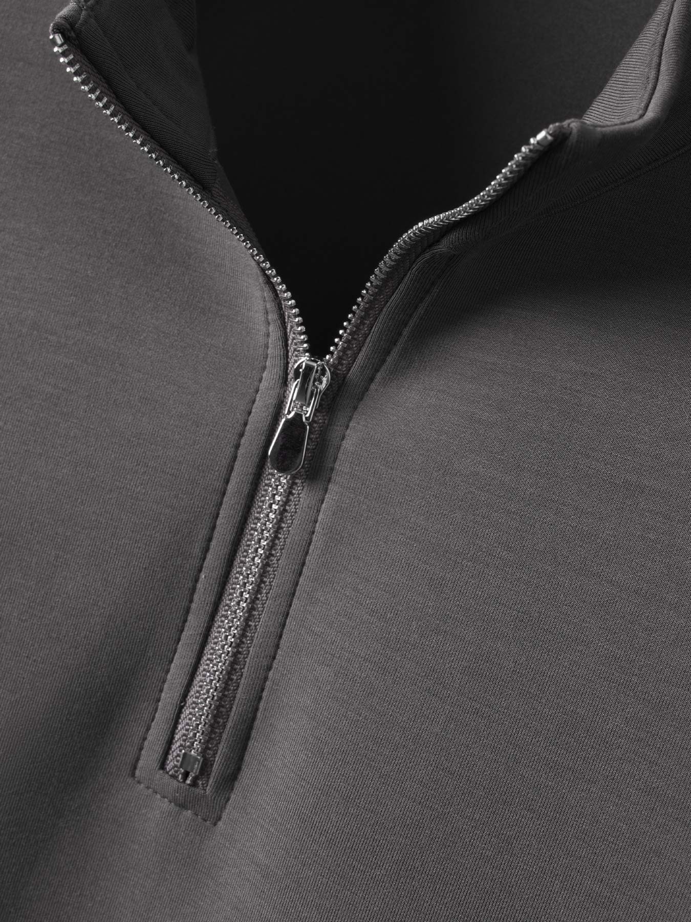 Modal Blend Half-Zip Mock Neck Long Sleeve Tee