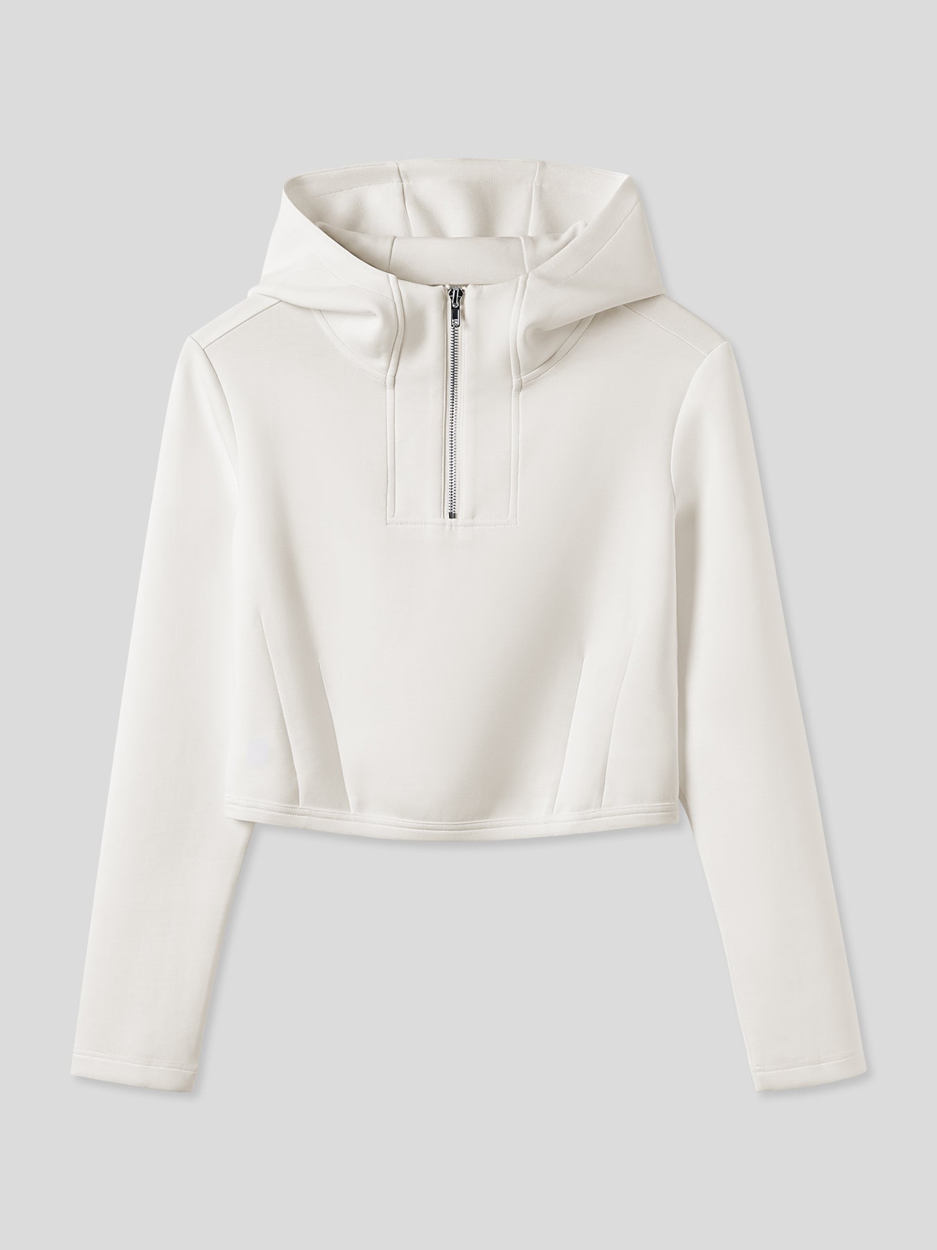 Modal Blend Hooded Zip Curved Hem