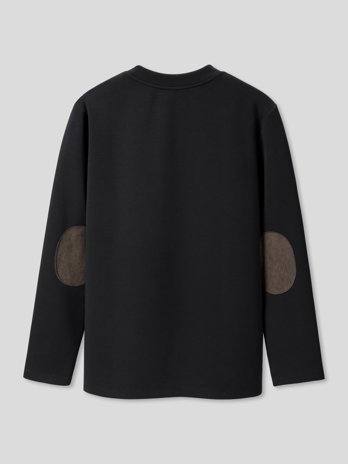 Modal Blend Elbow Patch Long Sleeve Tee:Classic Fit