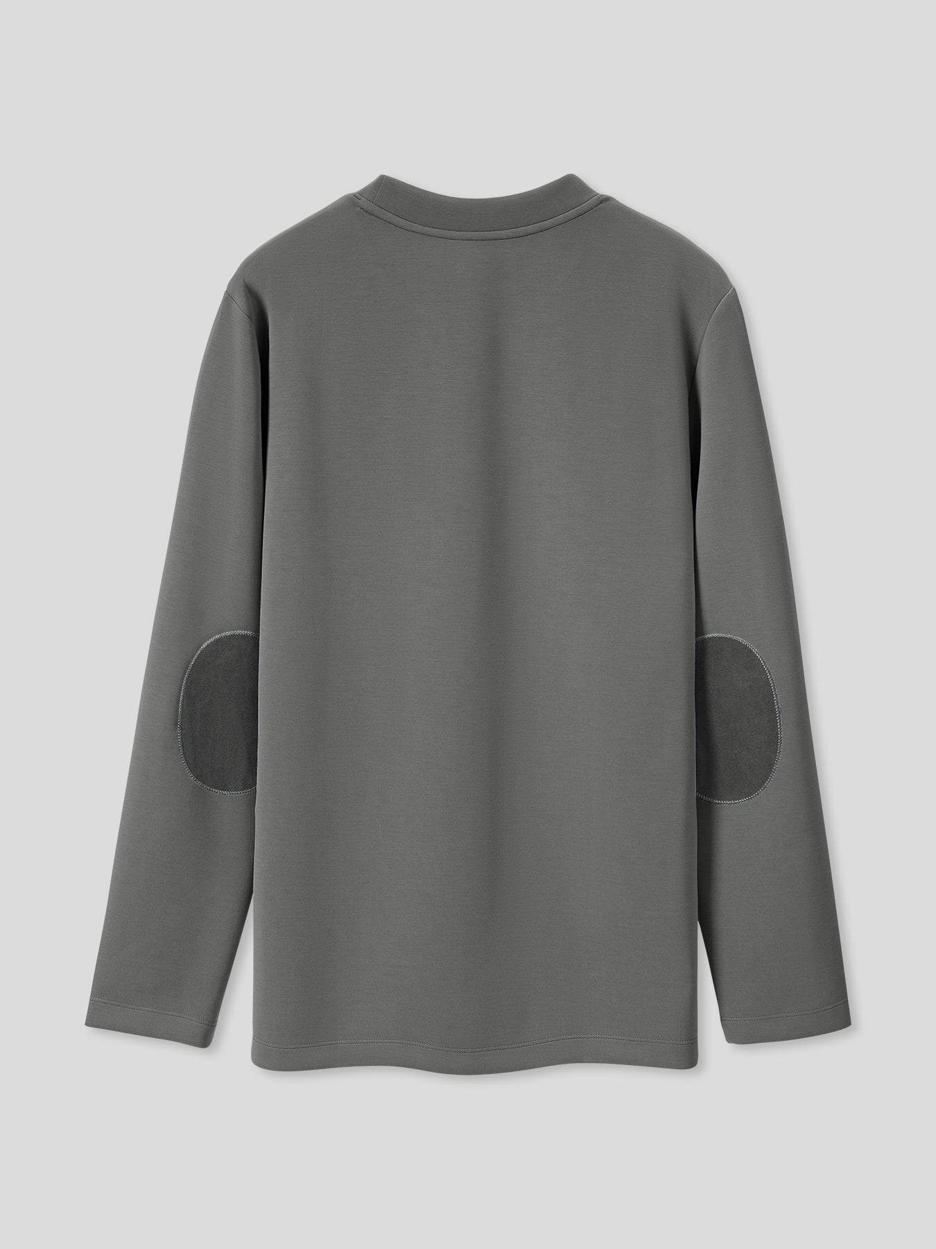 Modal Blend Elbow Patch Long Sleeve Tee:Slim Fit