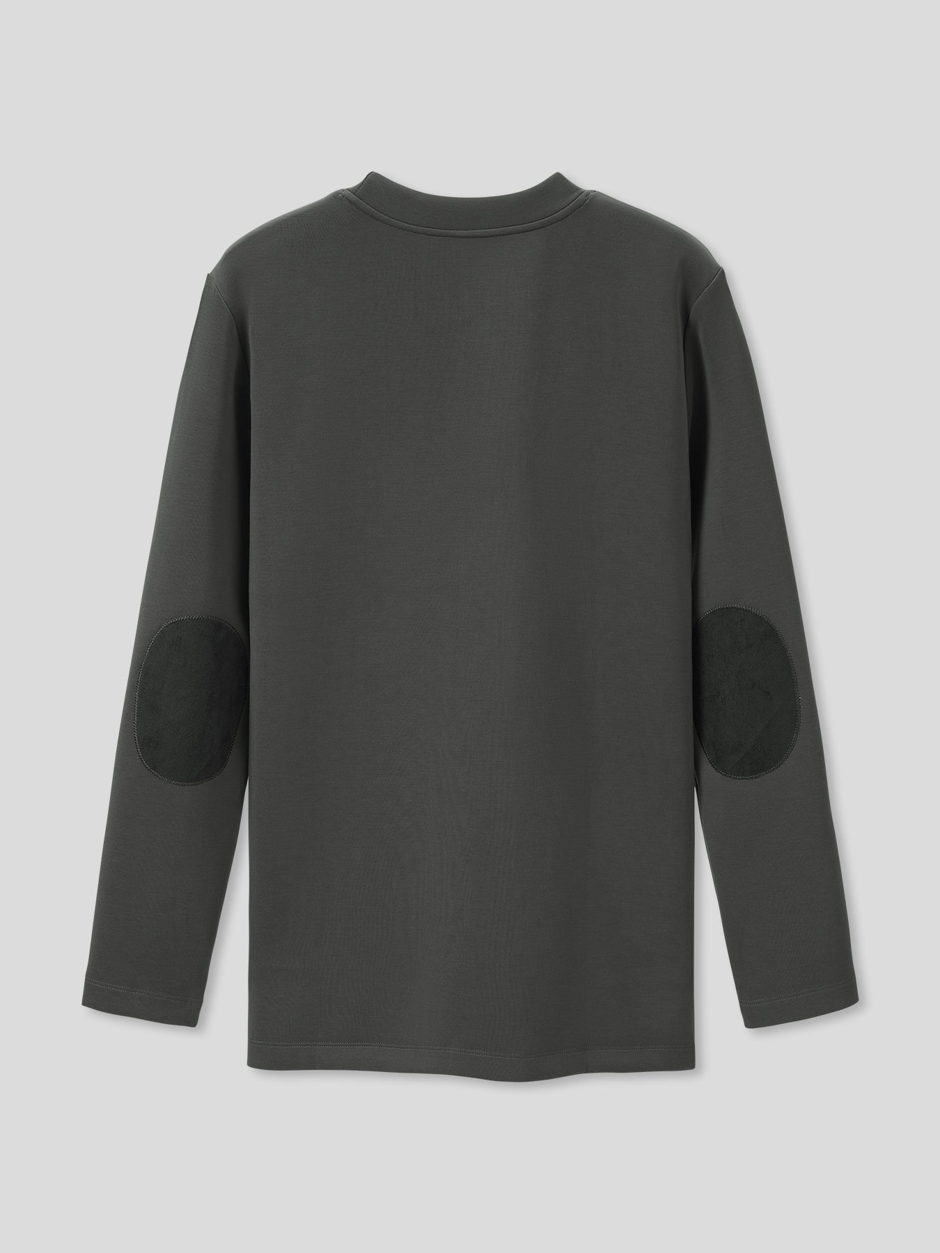 Modal Blend Elbow Patch Long Sleeve Tee:Slim Fit