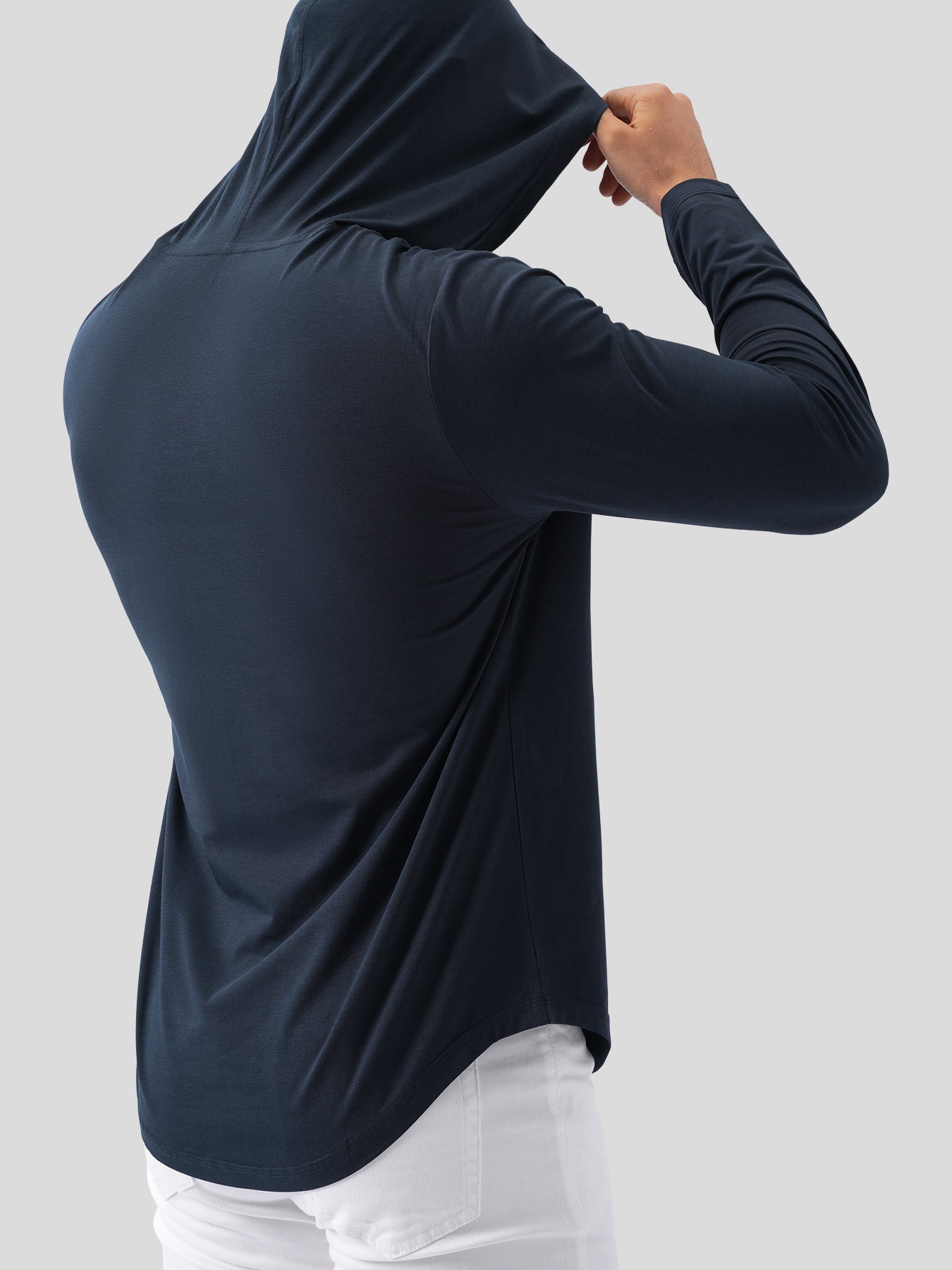 StaySmooth Long Sleeve Hooded Drop-Cut Tee