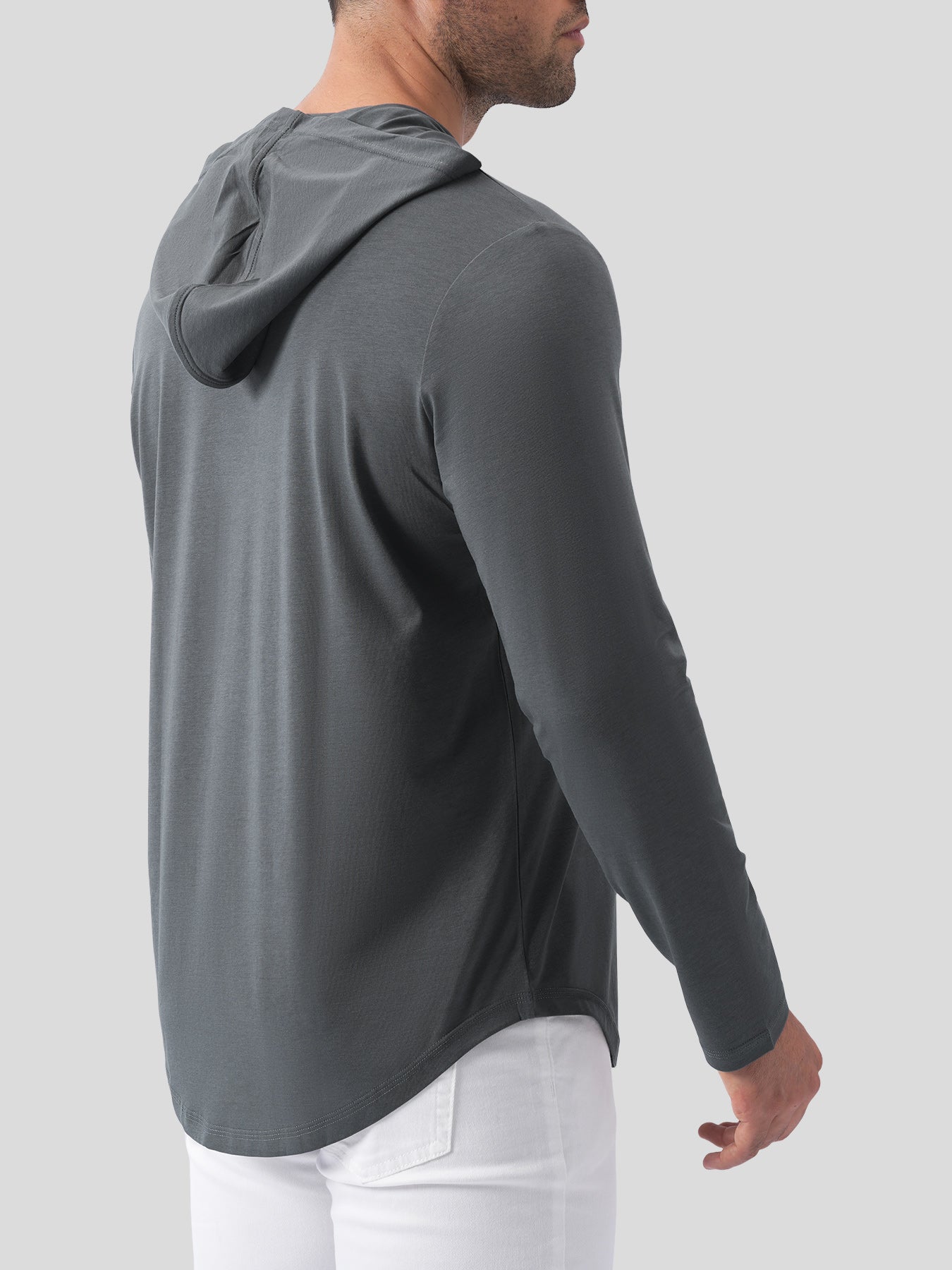 StaySmooth Long Sleeve Hooded Drop-Cut Tee