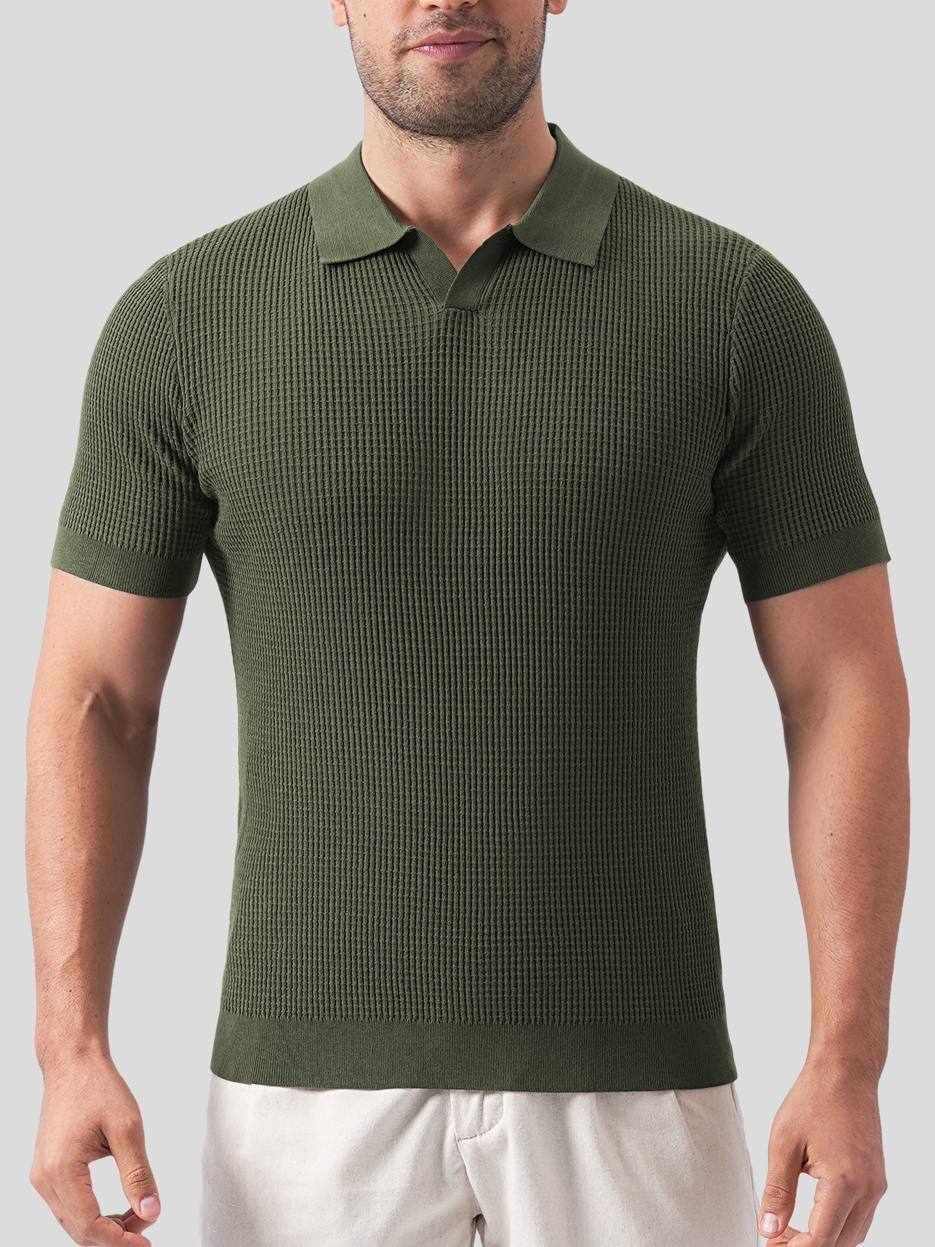 FlexKnit Active Knitted Buttonless Polo