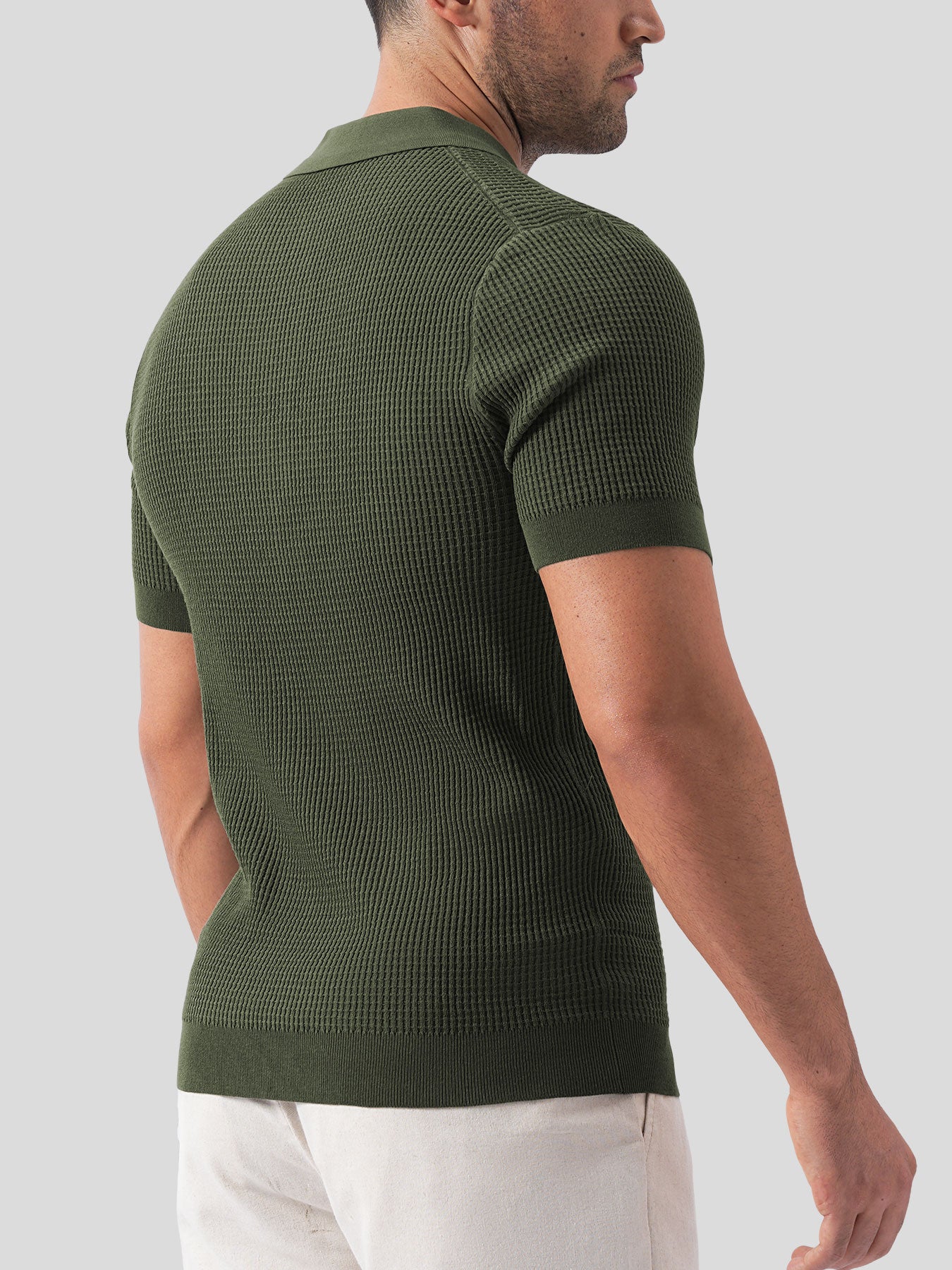 FlexKnit Active Knitted Buttonless Polo