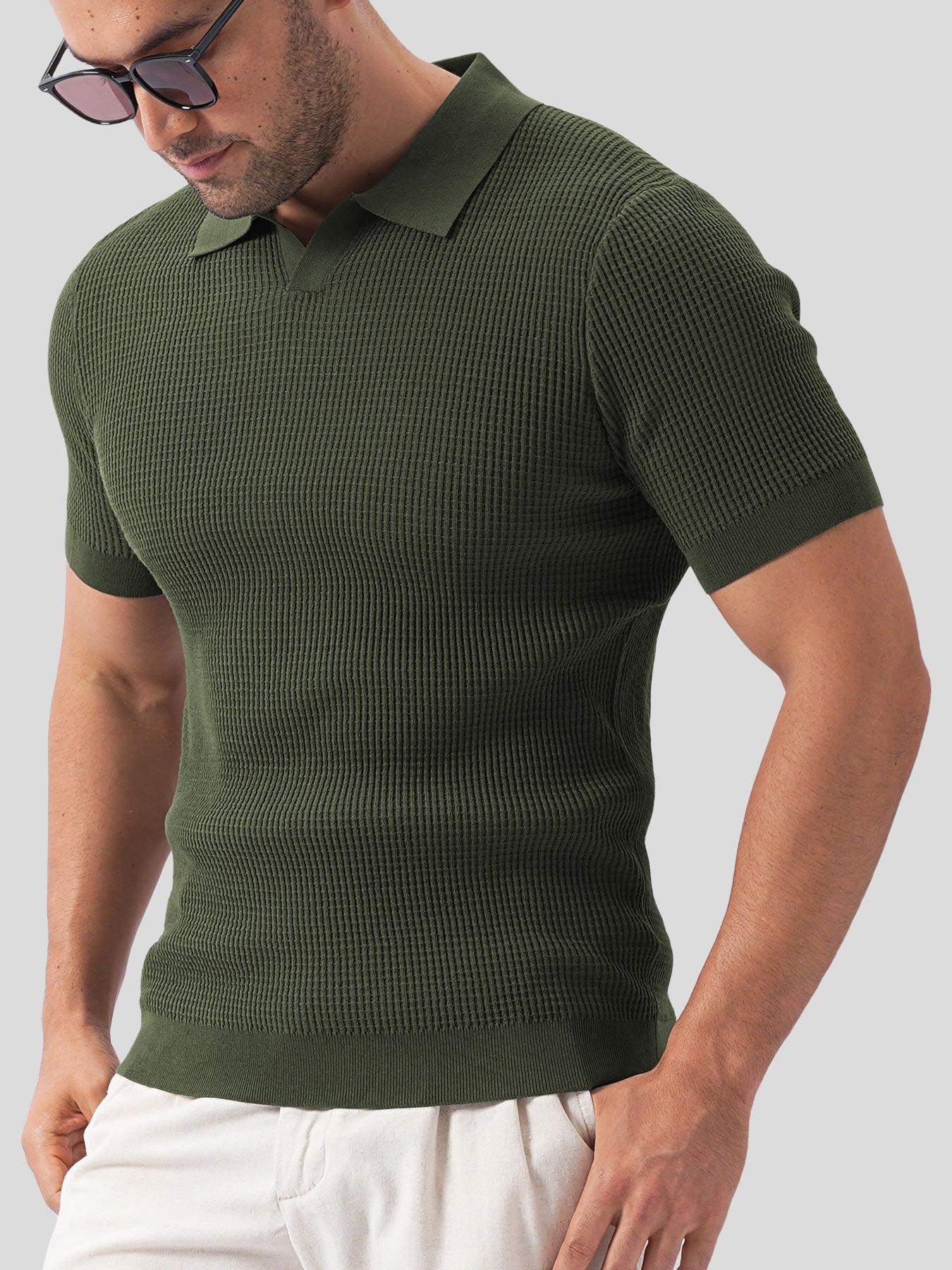 FlexKnit Active Knitted Buttonless Polo