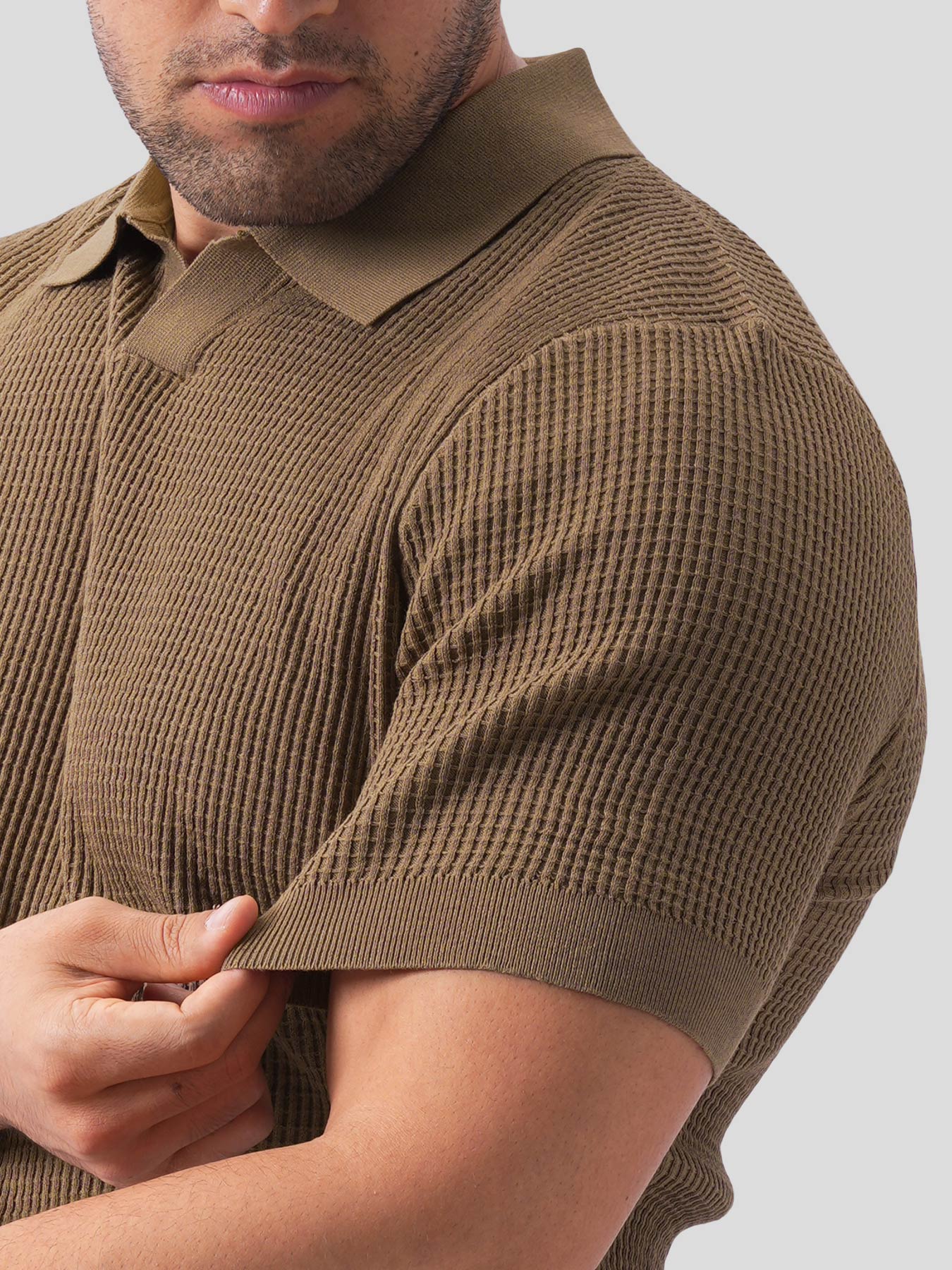 FlexKnit Active Knitted Buttonless Polo