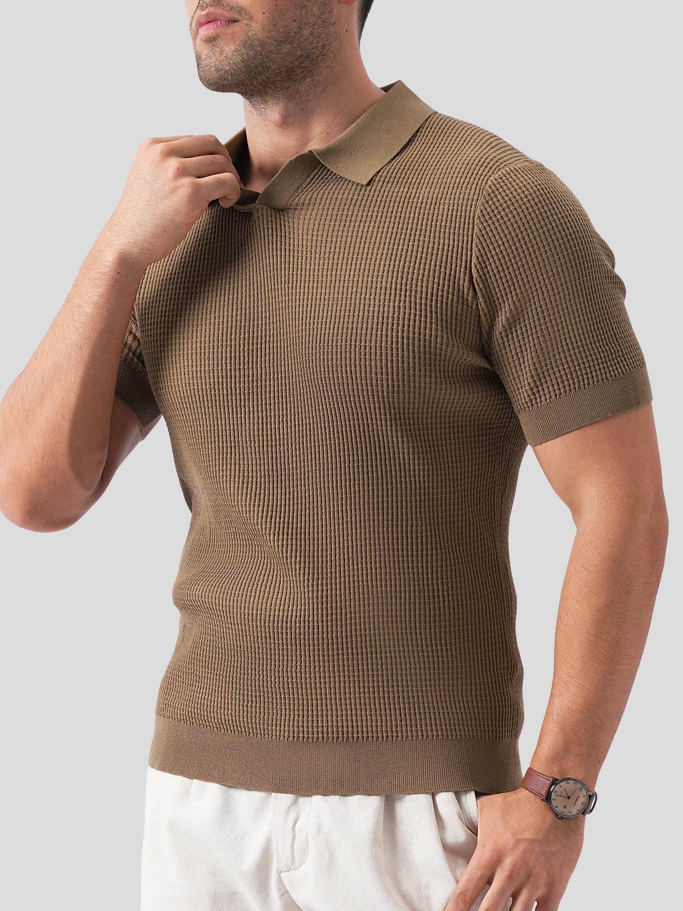 FlexKnit Active Knitted Buttonless Polo