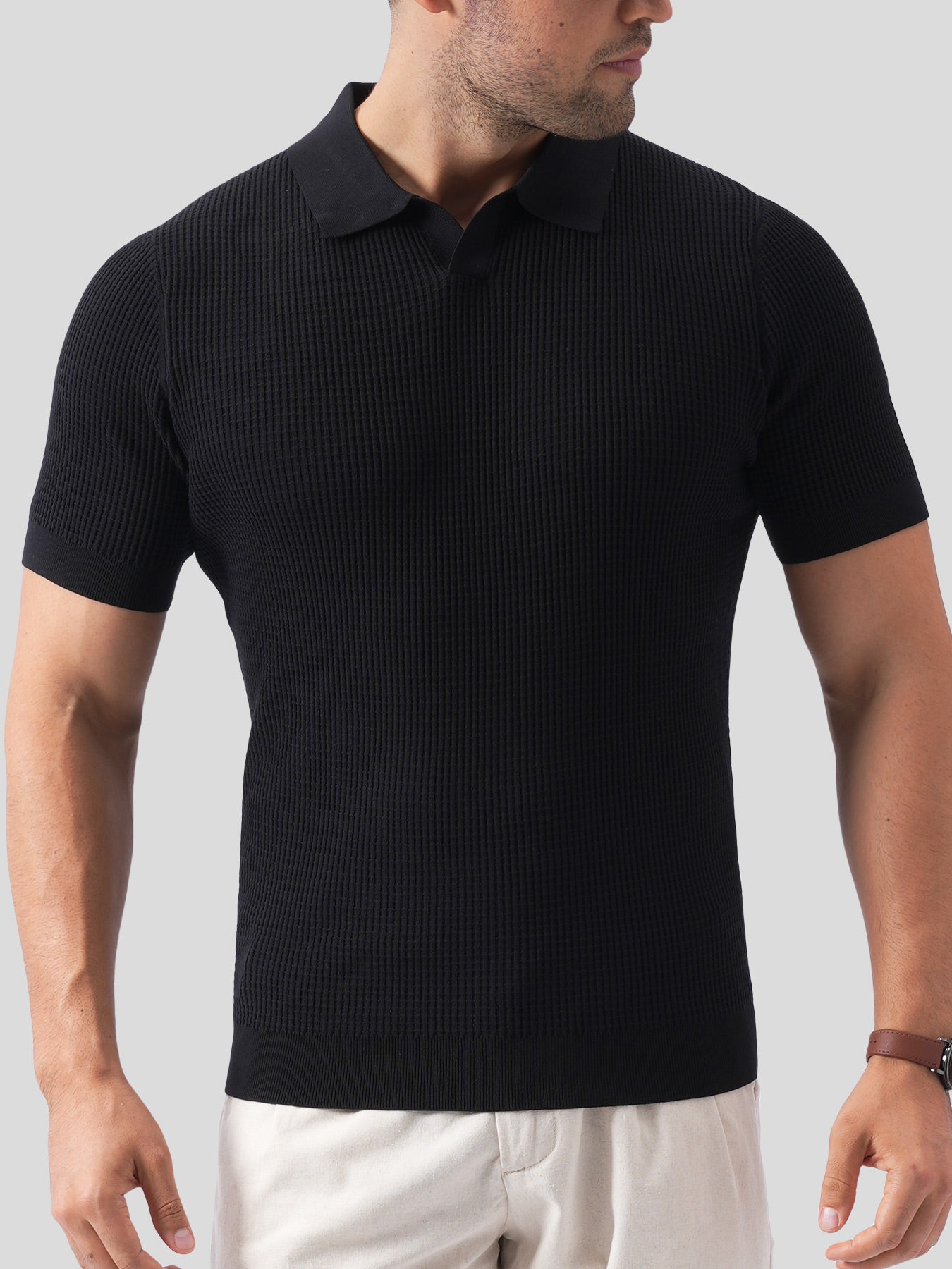 FlexKnit Active Knitted Buttonless Polo