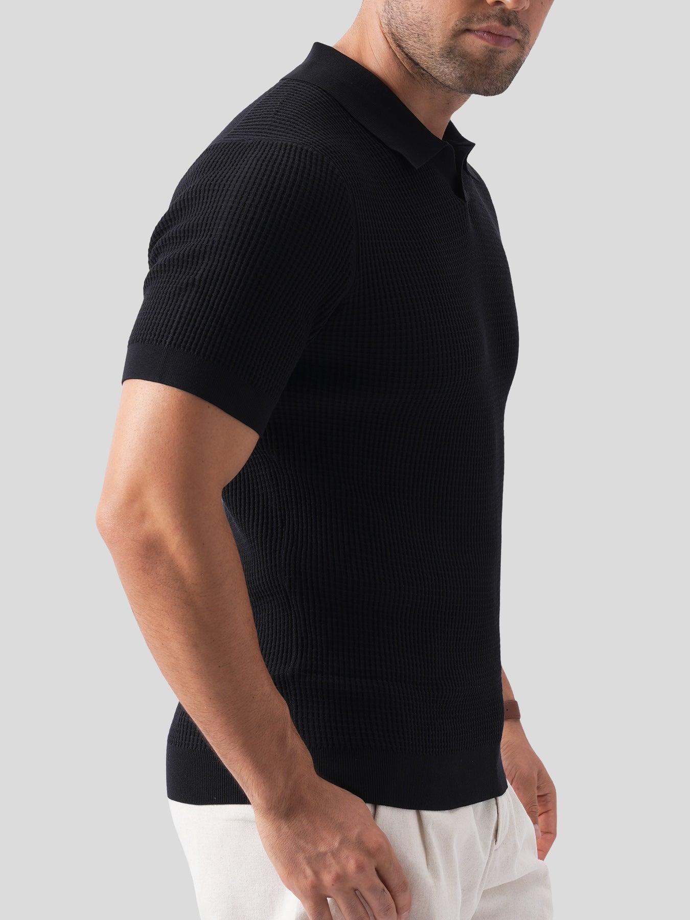 FlexKnit Active Knitted Buttonless Polo