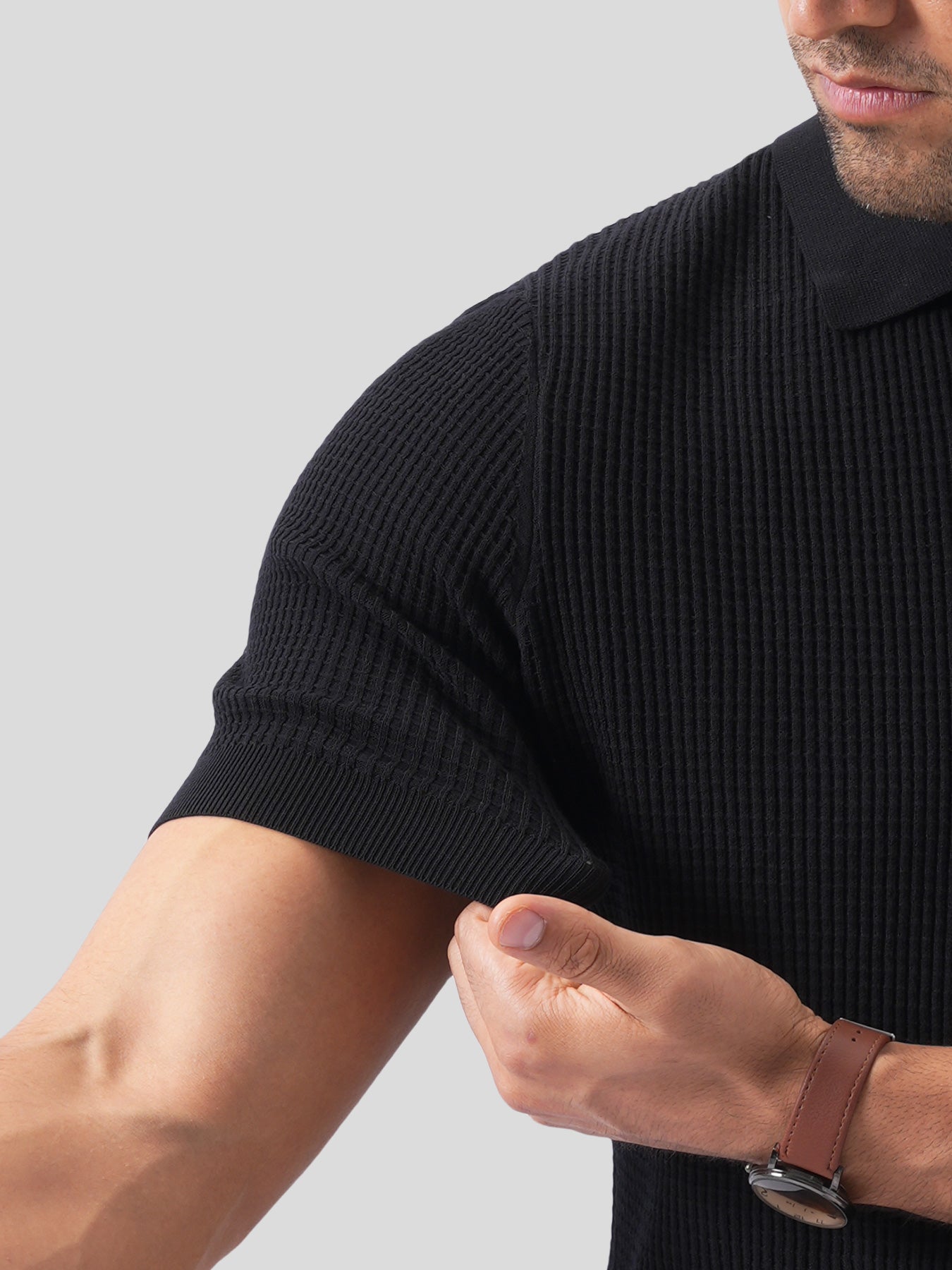 FlexKnit Active Knitted Buttonless Polo