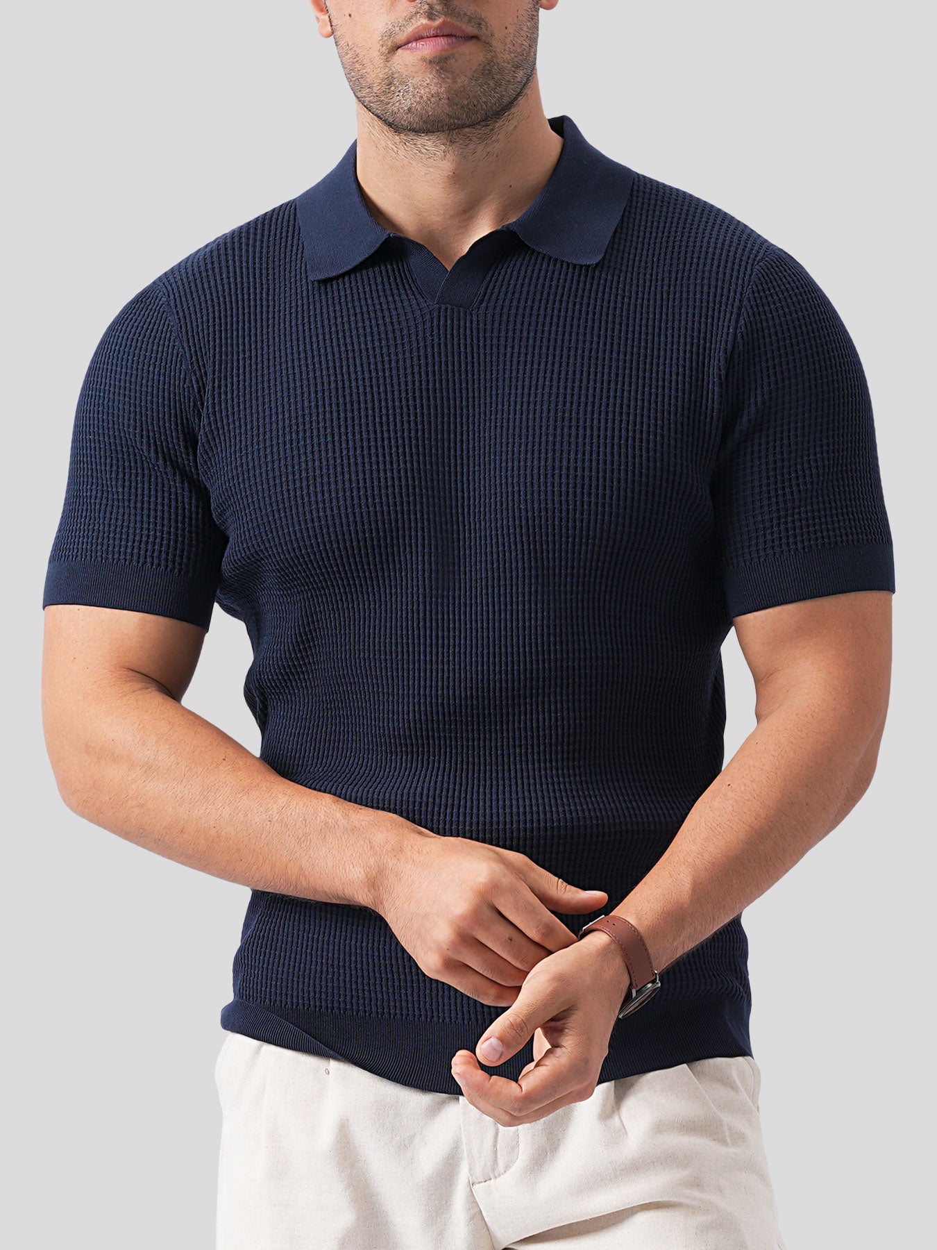 FlexKnit Active Knitted Buttonless Polo